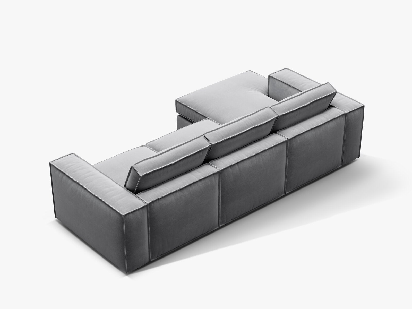 Micadoni modulares Ecksofa Pola 3-Sitzer Links Samt Salvador Grau