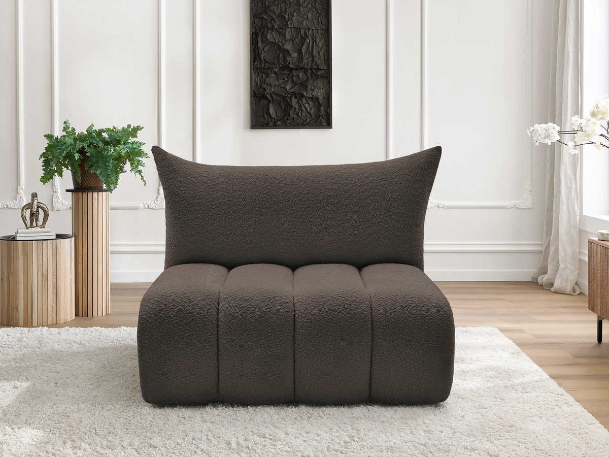 Bobochic Azra Sofamodul 2-Sitzer 120 × 112 cm Bouclé-Stoff Braun