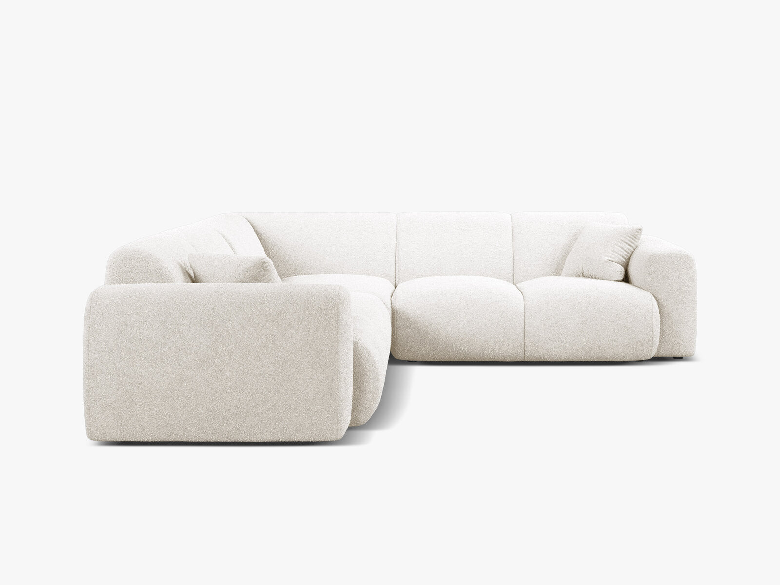 Micadoni Ecksofa Molino 5-Sitzer Boucle Baloo Weiß
