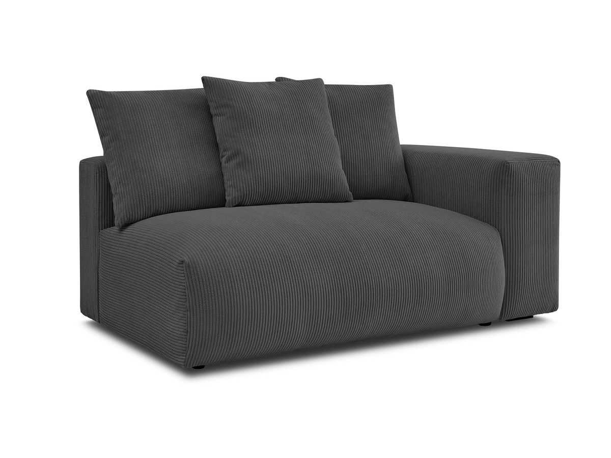 Bobochic Voltaire Sofamodul 2-Sitzer 178 × 100 cm Cordsamt Dunkelgrau Ecke rechts