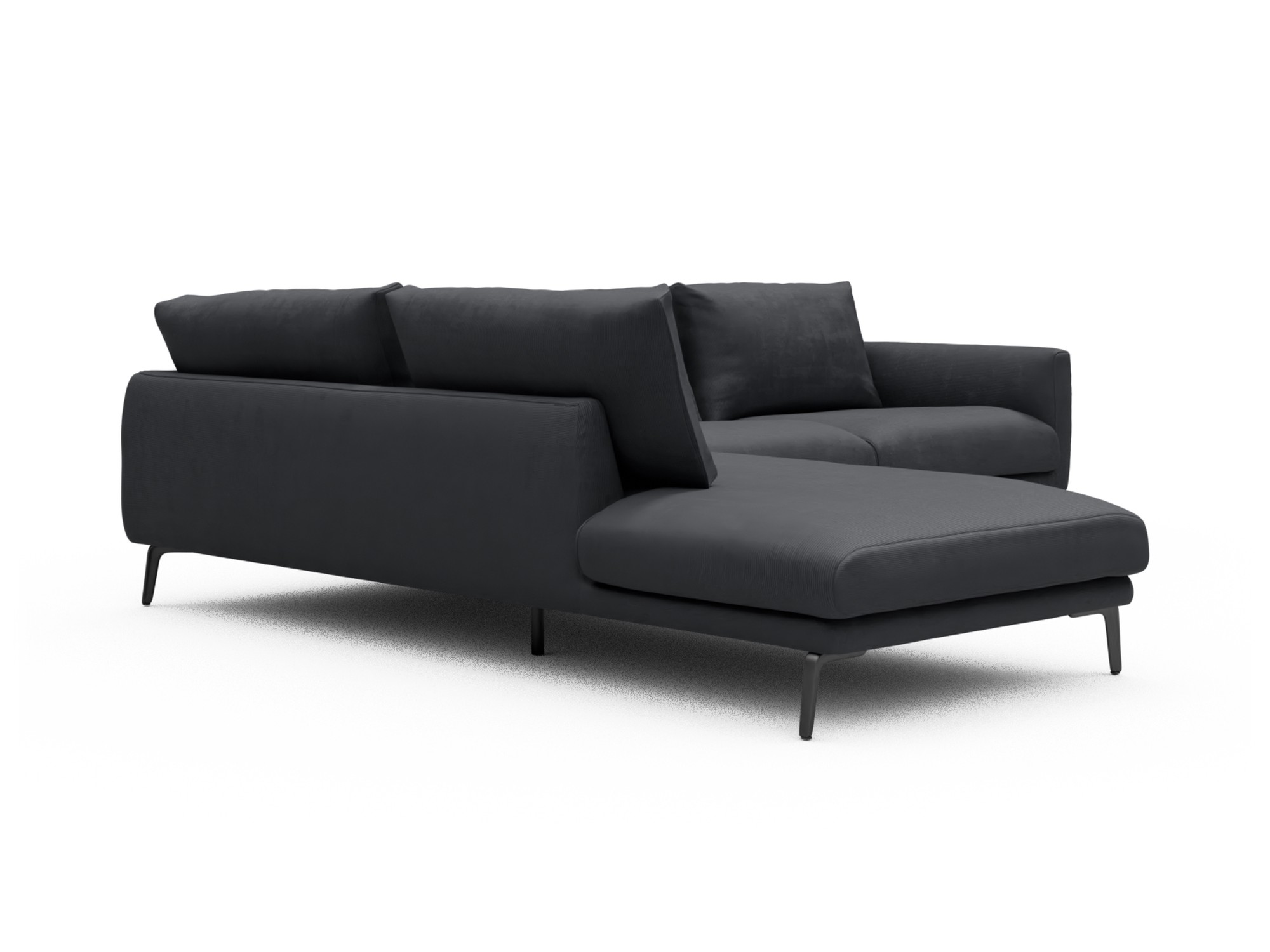 Skandi Home Ecksofa Karl Relax-Ecke links mit 2,5-Sitzer Cordufine-Slate-Grey moebelfaktor