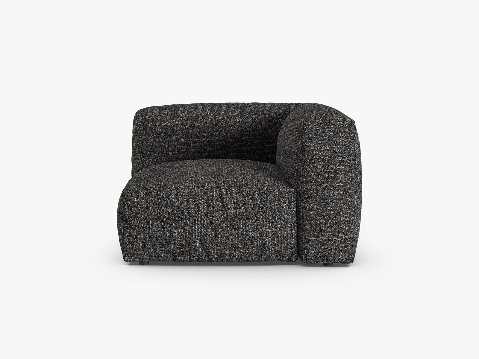 Micadoni symmetrisches Eckmodul Martina 1-Sitzer 90cm Sitztiefe Boucle Monet Anthrazit