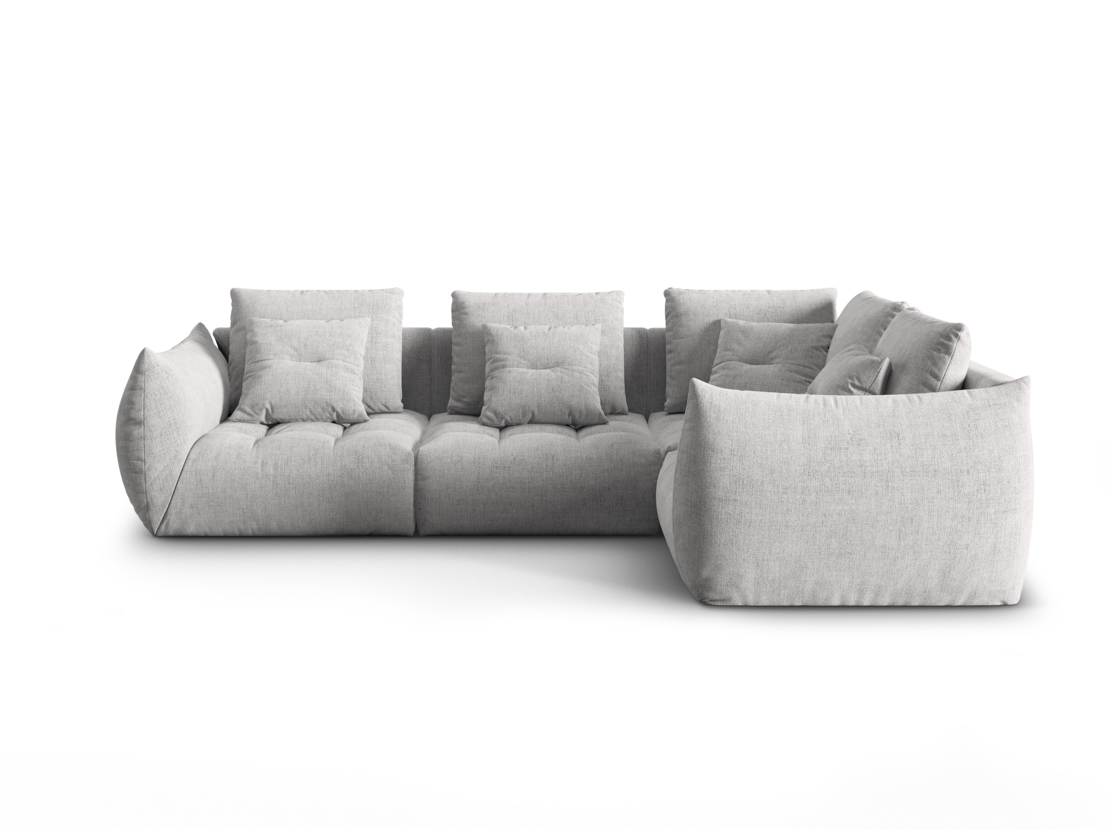 Micadoni Ecksofa Bloom 4-Sitzer Rechts Strukturierter Stoff Silber
