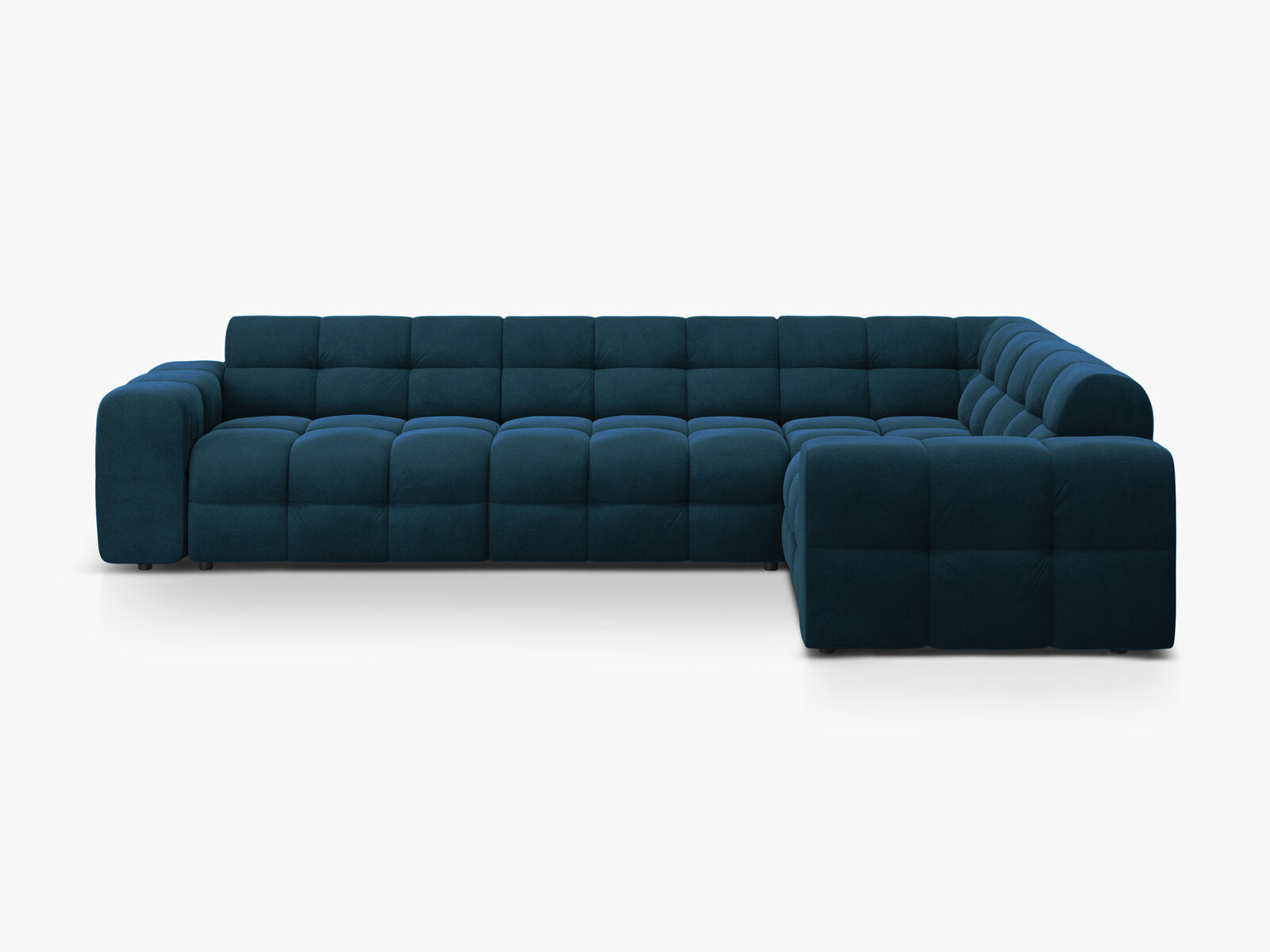 Micadoni Ecksofa Kendal 6-Sitzer Rechts Samt Magic Velvet Marineblau