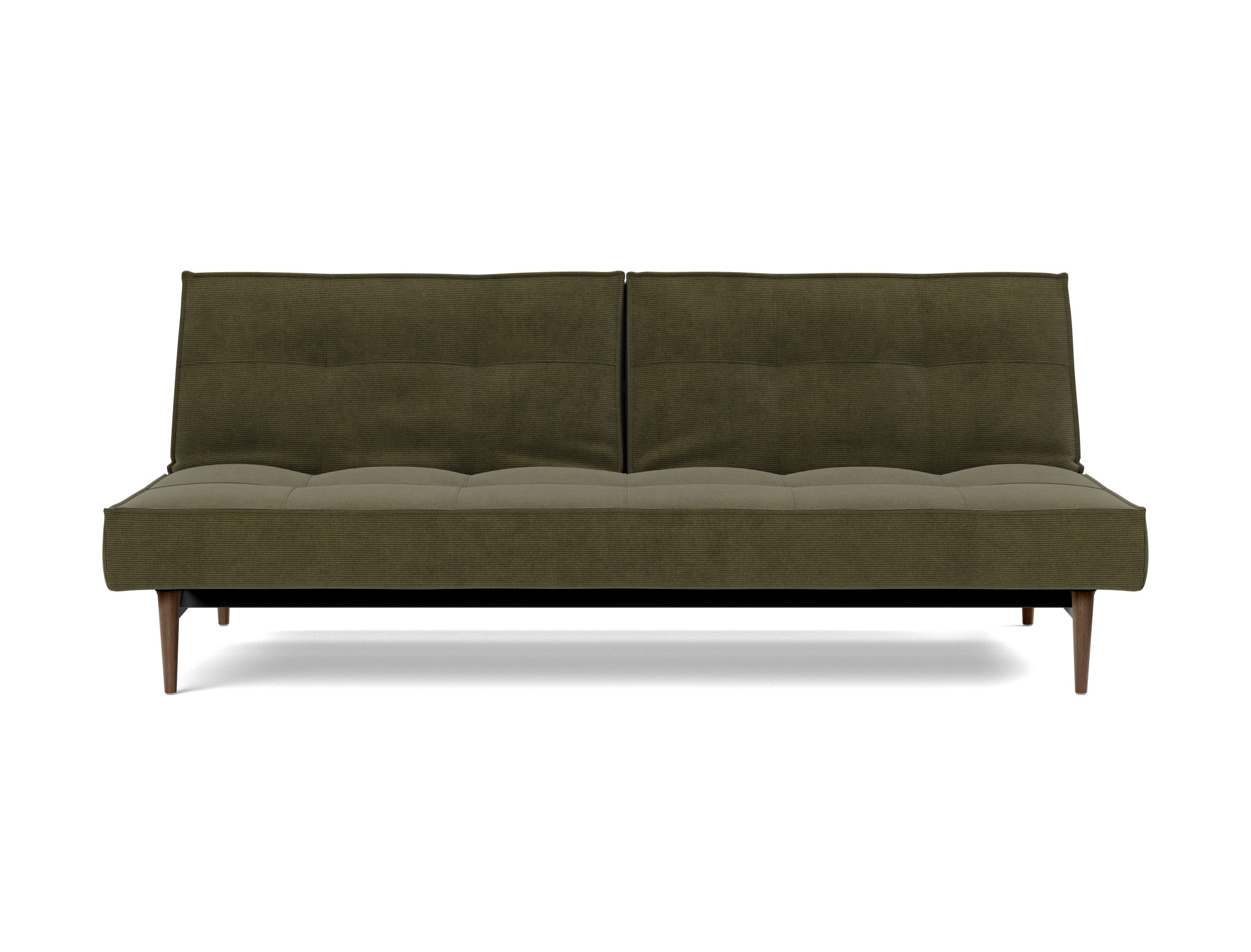 Schlafsofa Splitback Kord Cordufine 316-Pine-Green Beine Styletto Eiche dunkel