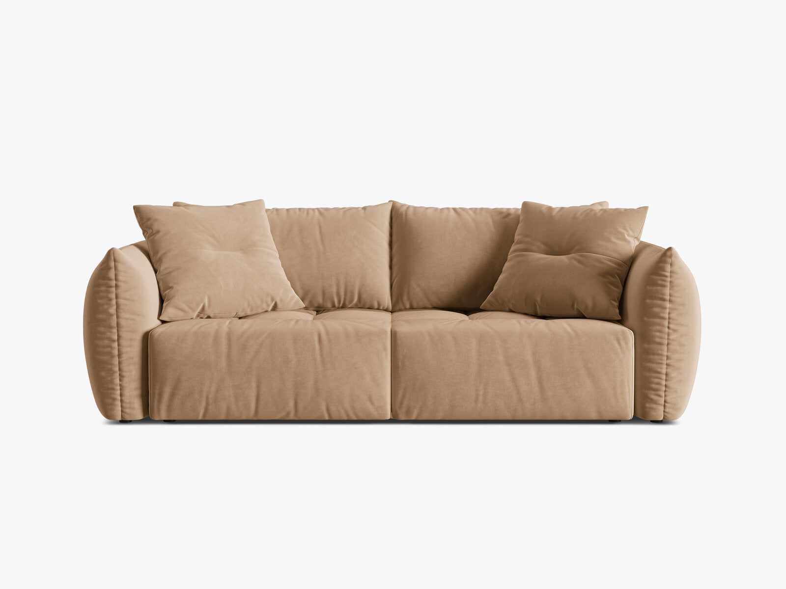 Micadoni Bloom Samtiges Sofa Mit Bettfunktion Und Stauraum Samt Casino Mandelbeige