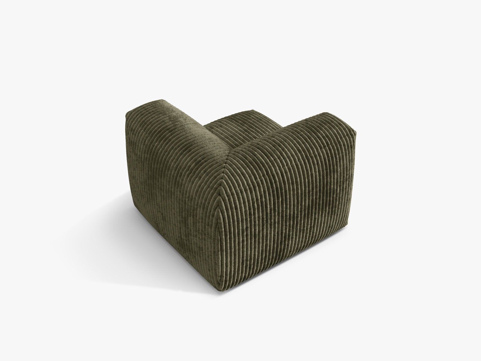 Micadoni Eckmodul Martina 1-Sitzer Klein Kord Tilia Moßgrün