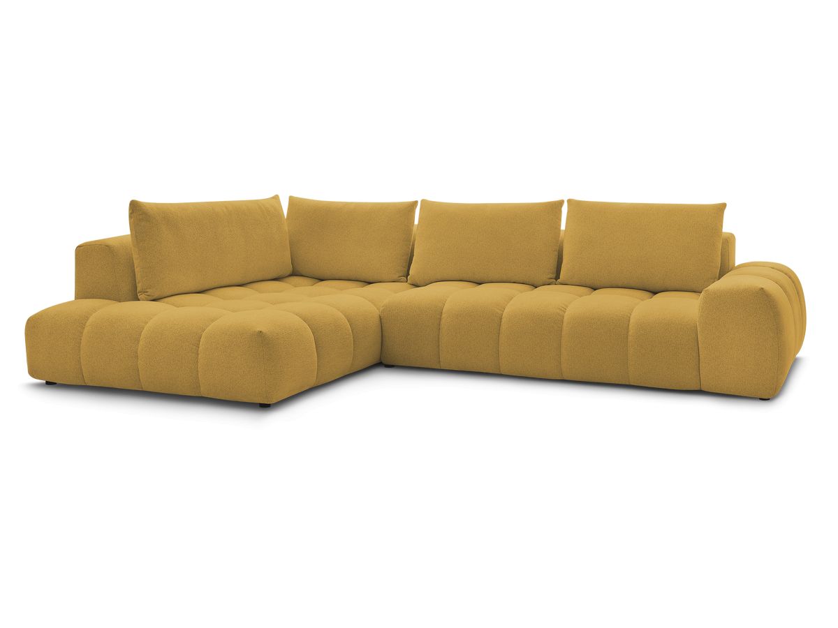 Bobochic Everest Ecksofa, 4 Kissen Melange-Stoff Gelb Ecke links
