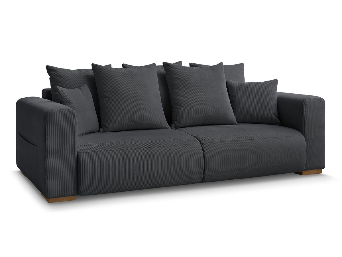 Bobochic Sidonie Sofa 3-Sitzer Cordsamt Schwarz