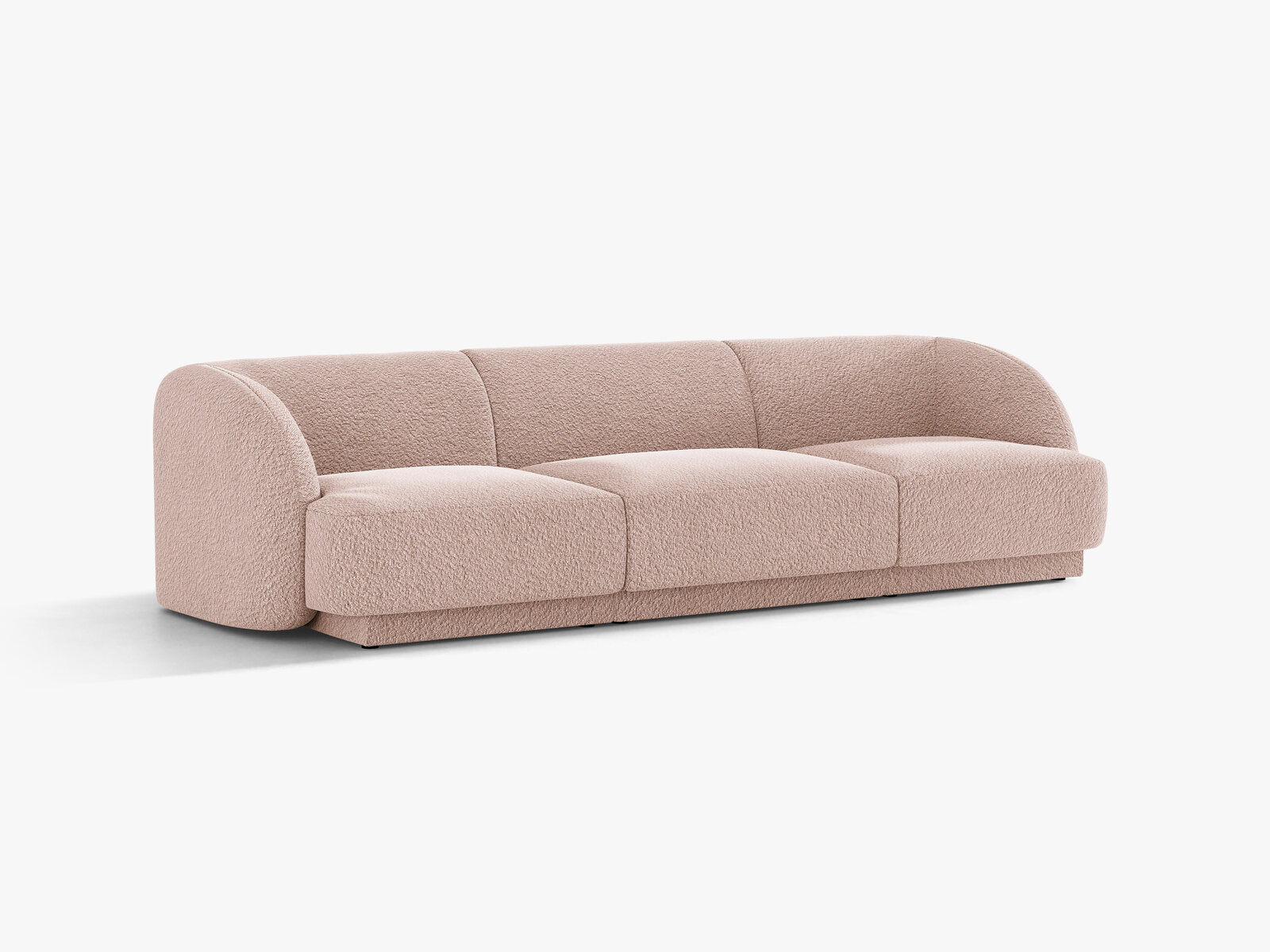 Micadoni Sofa Miley 3-Sitzer Boucle Baloo Puderrosa