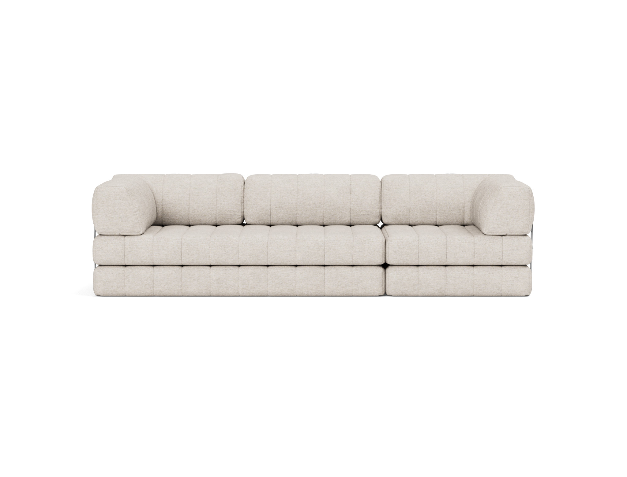 Schlafsofa CozyPad Grand mit Armlehnen Chenille Yuveno 470-Natural