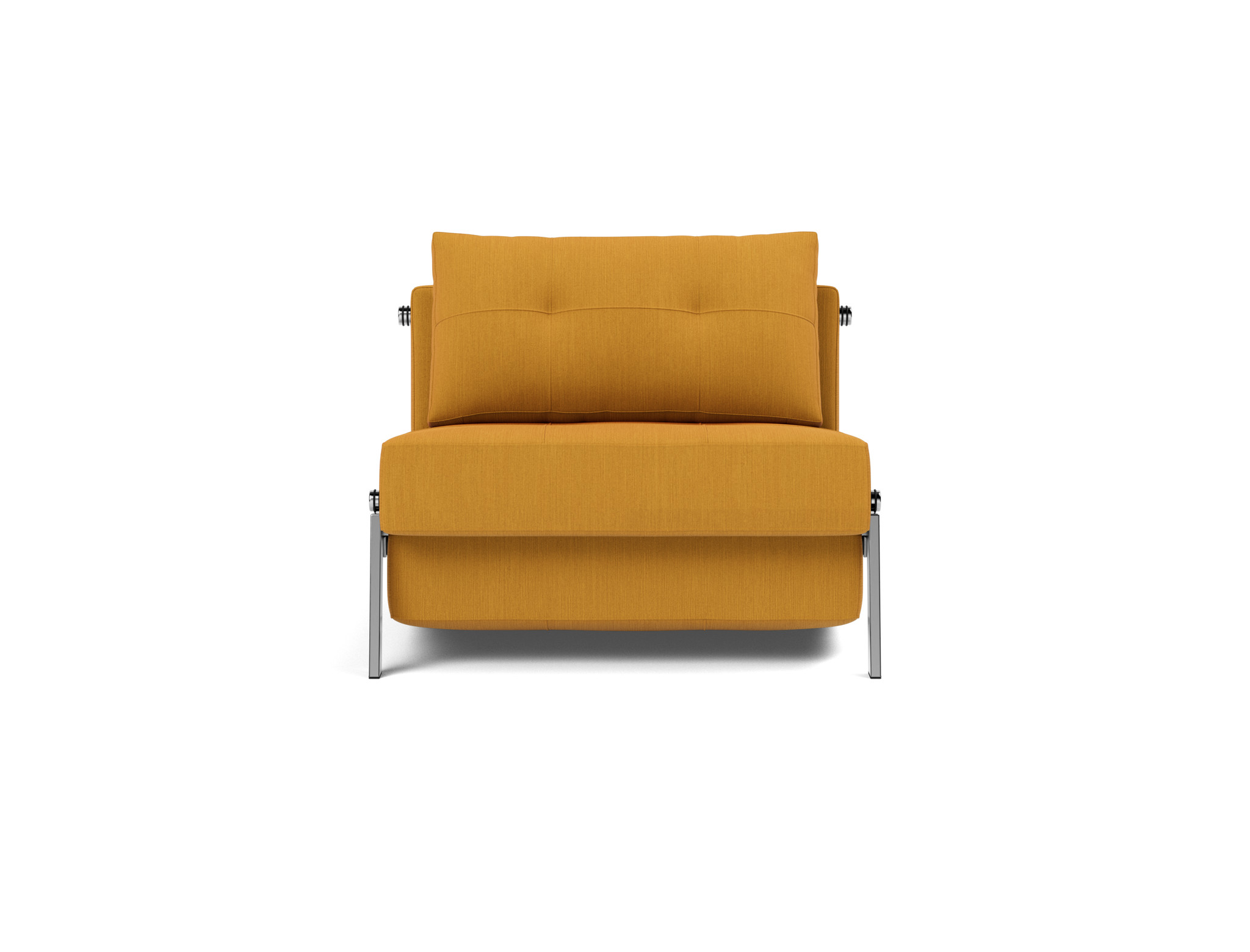Schlafsessel Cubed 90 Flachgewebe Elegance 507-Burned-Curry Beine Chrom