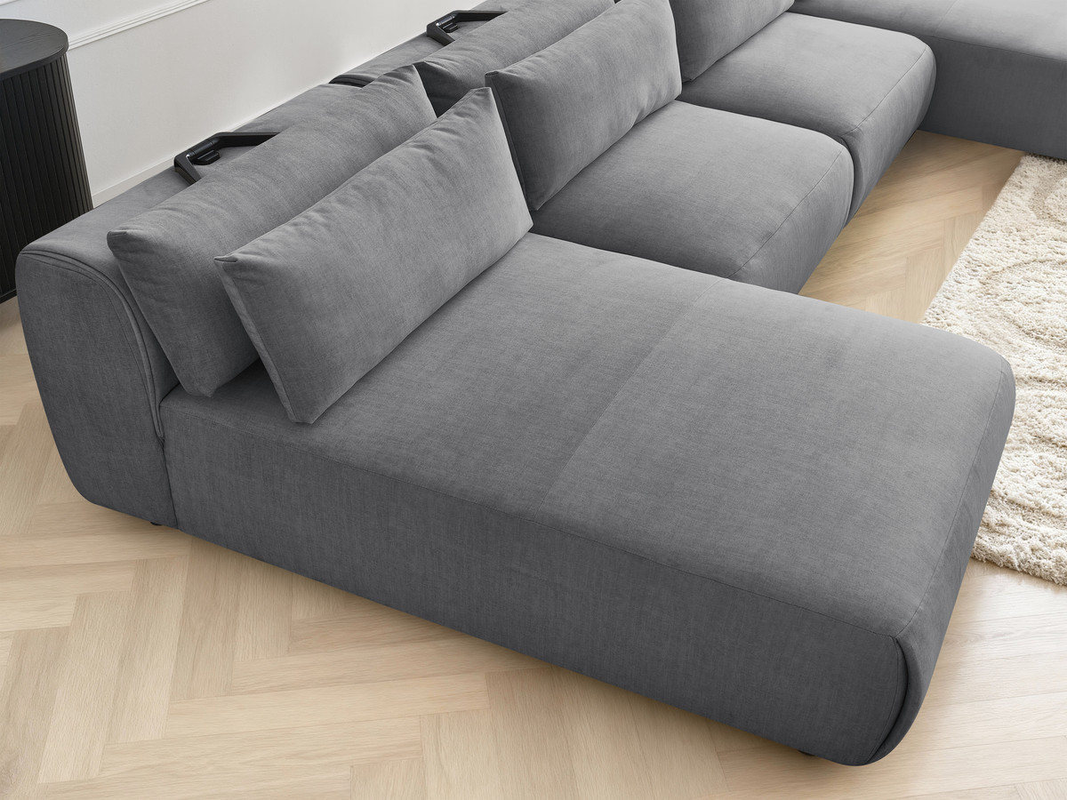 Bobochic Jana Wohnlandschaft Samt Dunkelgrau