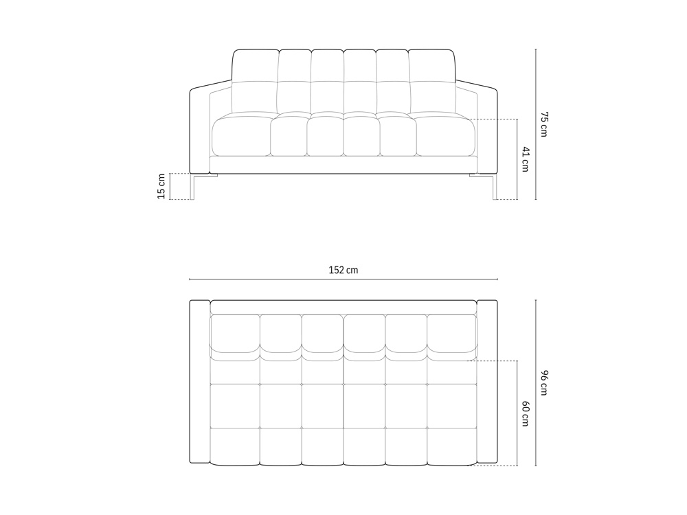 Cosmopolitan Design Sofa Bali 2-Sitzer Strukturierter Stoff Neve Helles Beige Beine Gold
