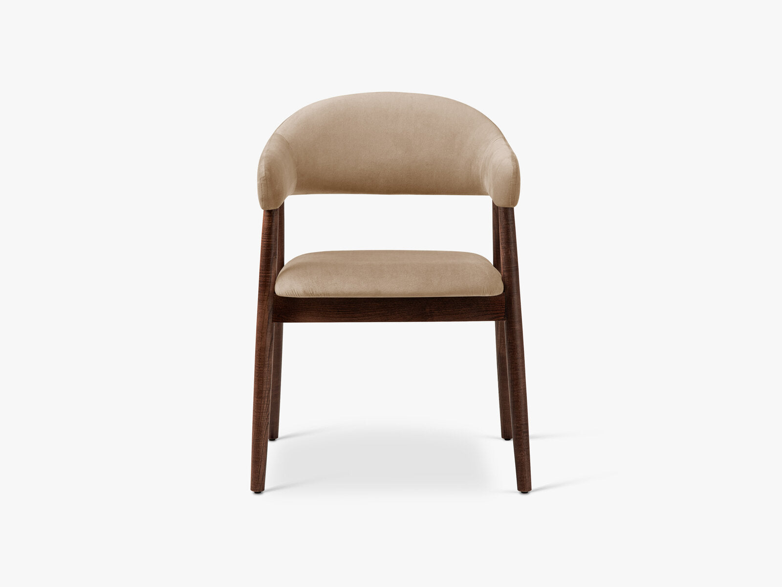 Micadoni Stuhl Adra Samt Magic Velvet Mandelbeige Nussbaum