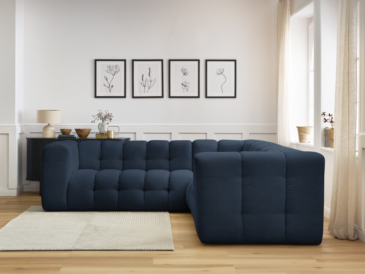 Bobochic Cloud Ecksofa 268 × 184 cm Stoff Dunkelblau