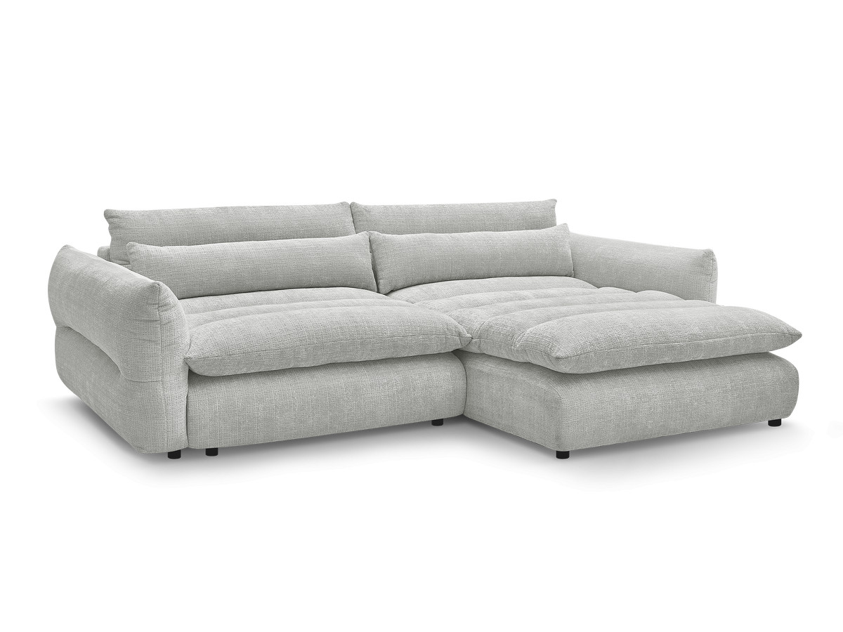 Bobochic Neil Ecksofa Strukturstoff Hellgrau Ecke rechts