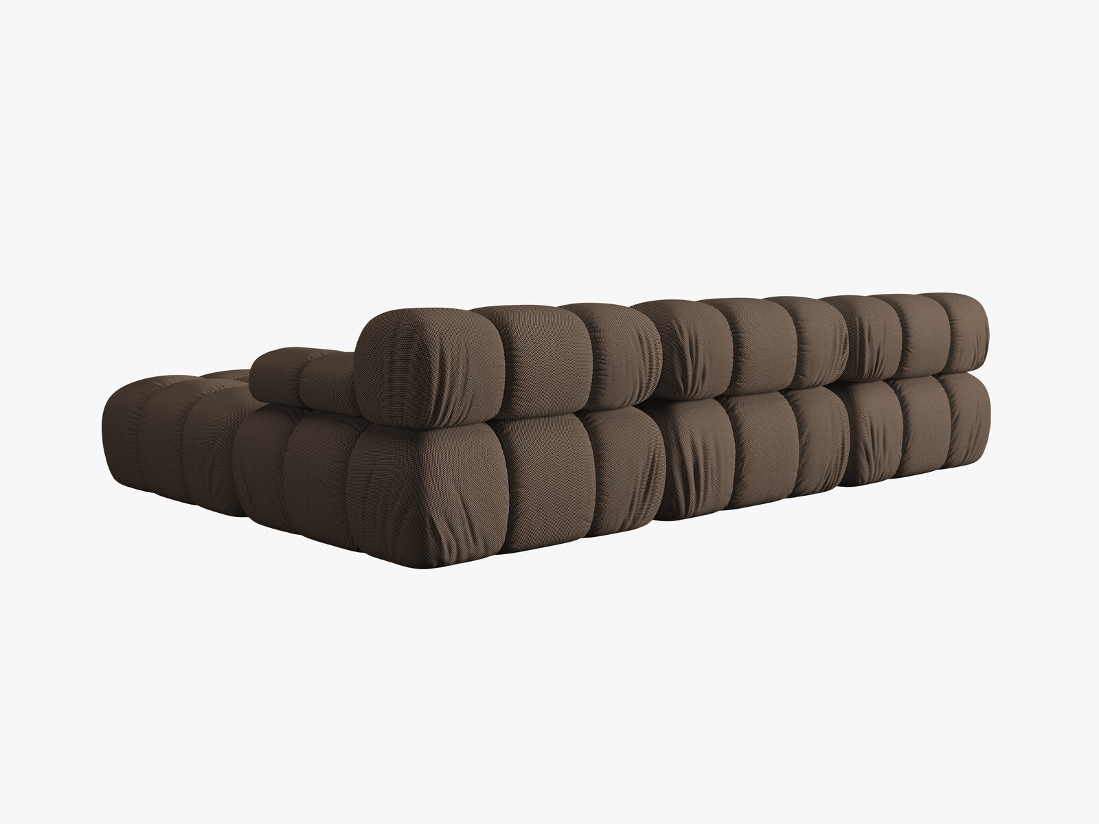 Micadoni Modulares Sofa Bellis 4-Sitzer mit flachem Modul 3D-Stoff Sonic Braun