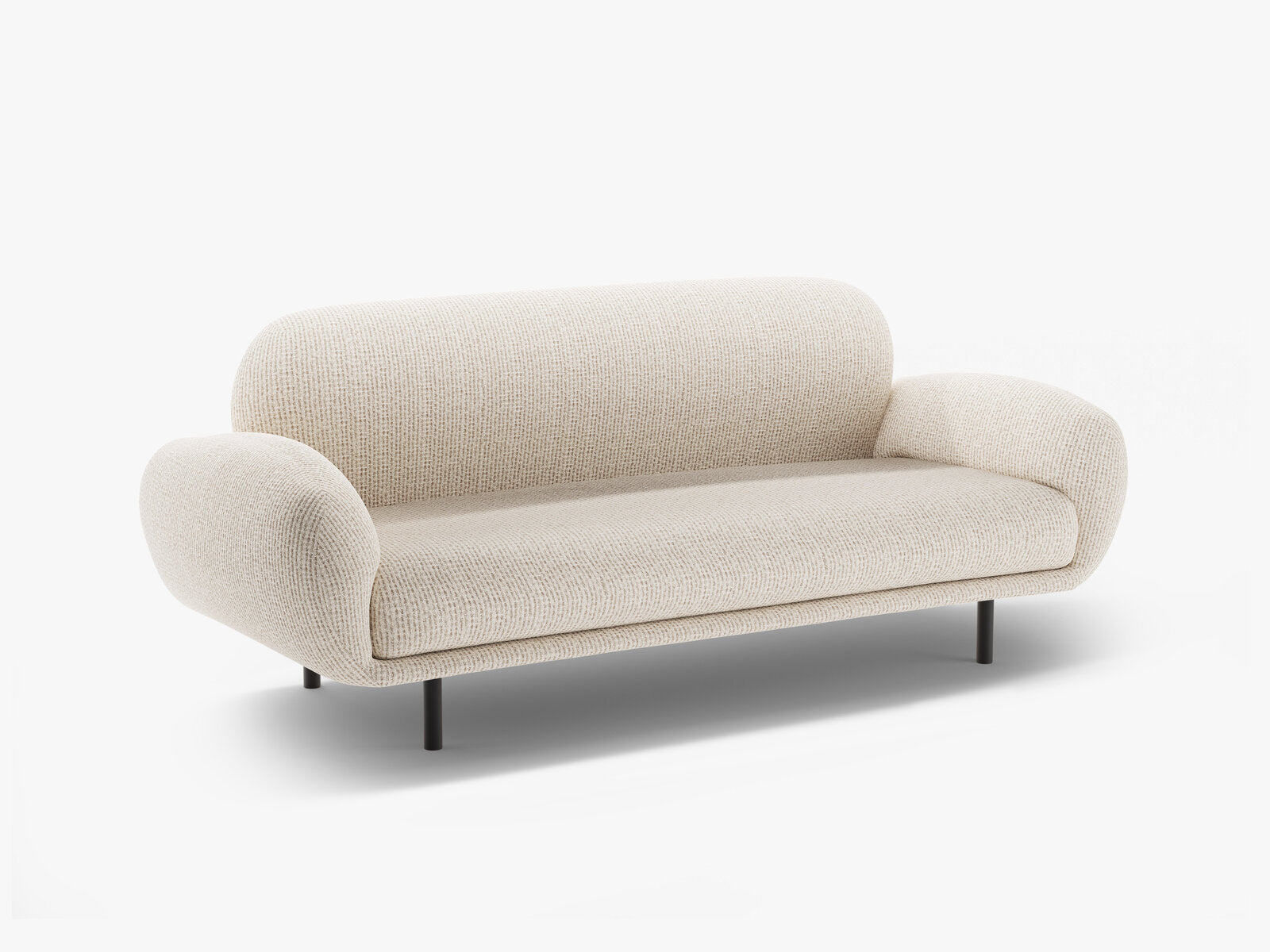 Micadoni Sofa Poppy 2-Sitzer große Version Chenille Silencio Helles Beige