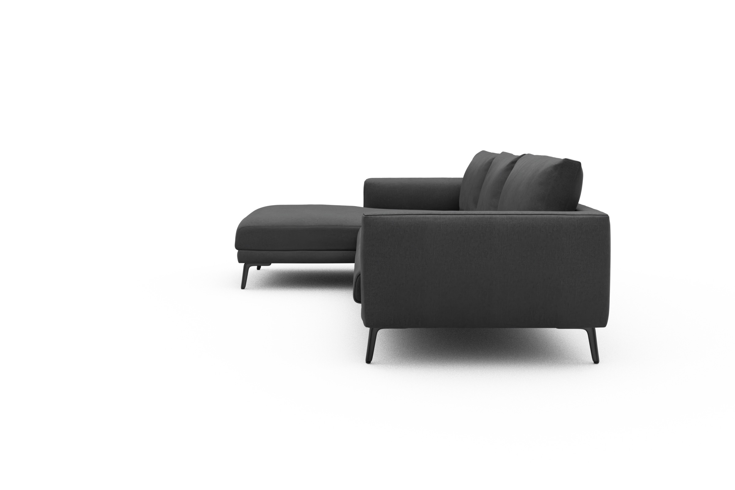 Ecksofa Karl Chaiselongue links mit 2,5-Sitzer Satya-Zinc