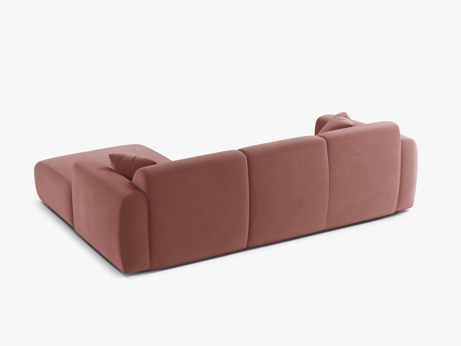 Micadoni Ecksofa Molino 4-Sitzer Rechts Samt Casino Flamingo