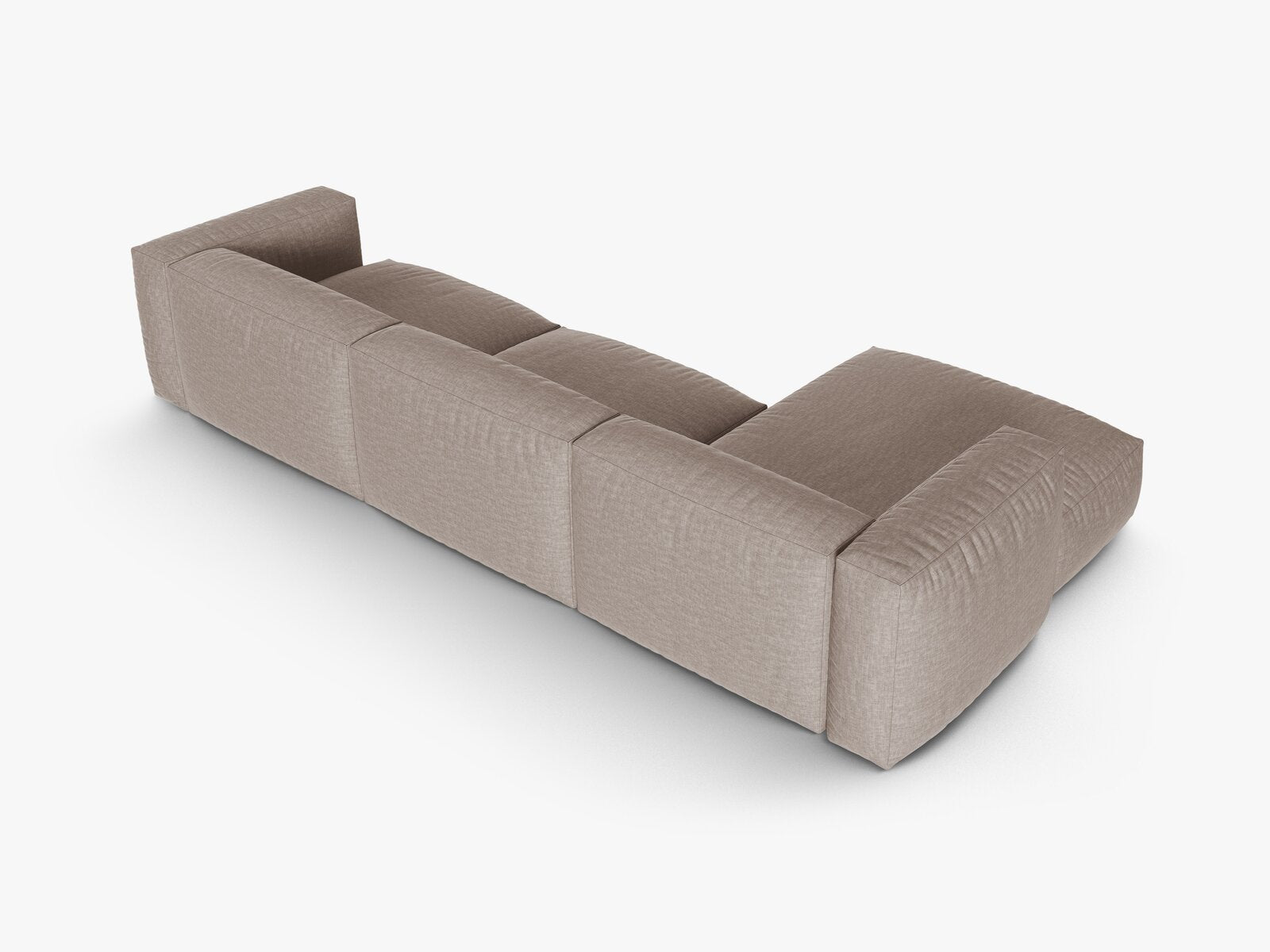 Micadoni Ecksofa Martina 3-Sitzer 90cm Sitztiefe Links Strukturierter Stoff Boston Dunkelbeige