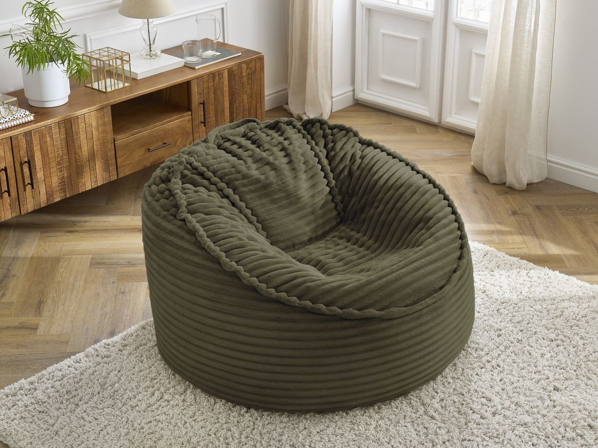 Bobochic Socrate Pouf Breitcord weich Grün