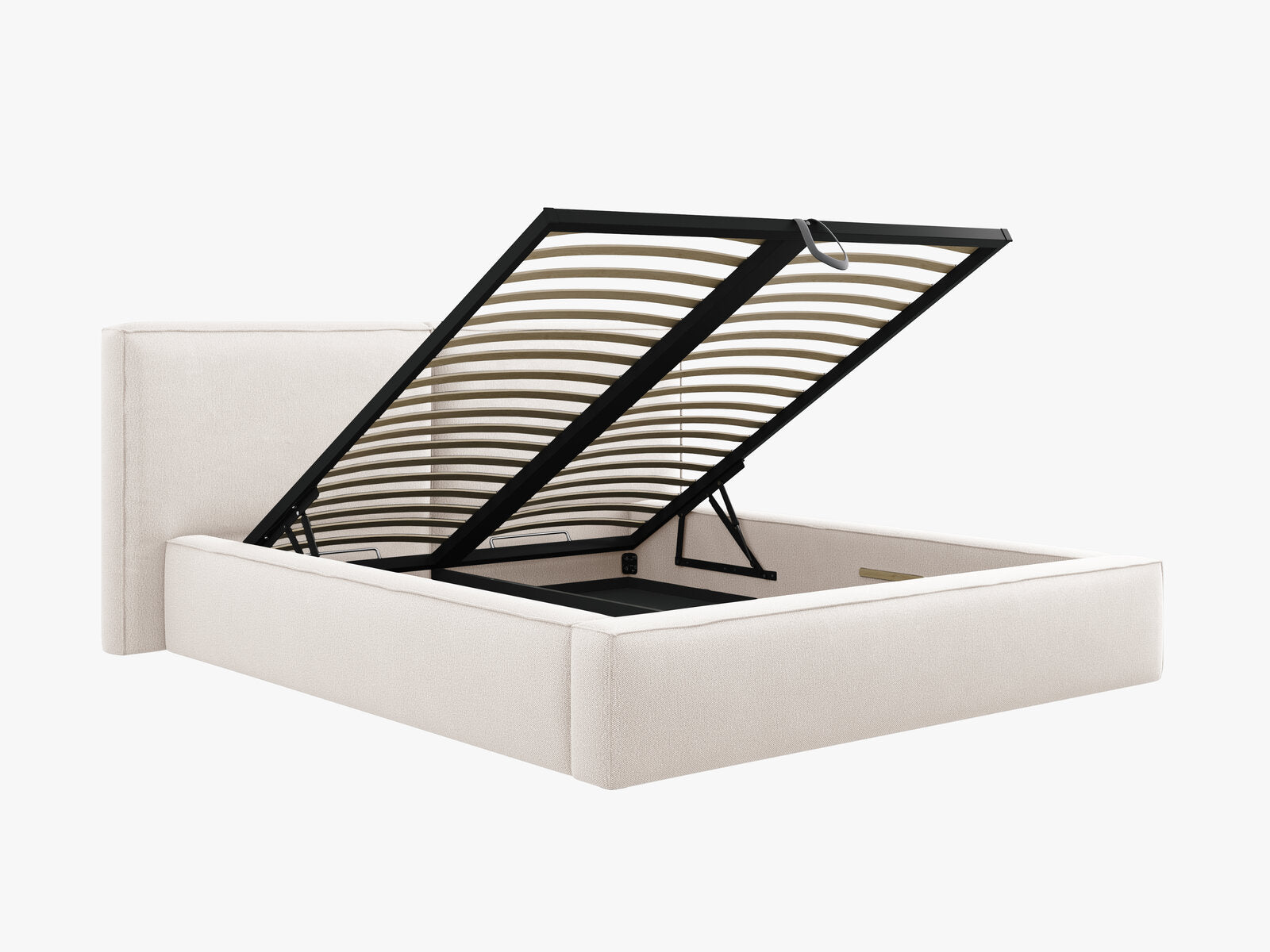 Micadoni Bett Jodie Strukturierter Stoff Megan Helles Beige