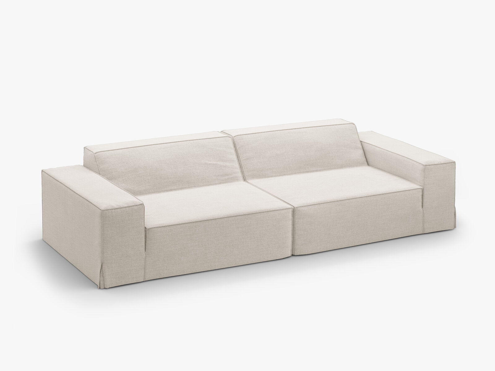 Micadoni Sofa Jodie 4-Sitzer Strukturierter Stoff Lins Natur