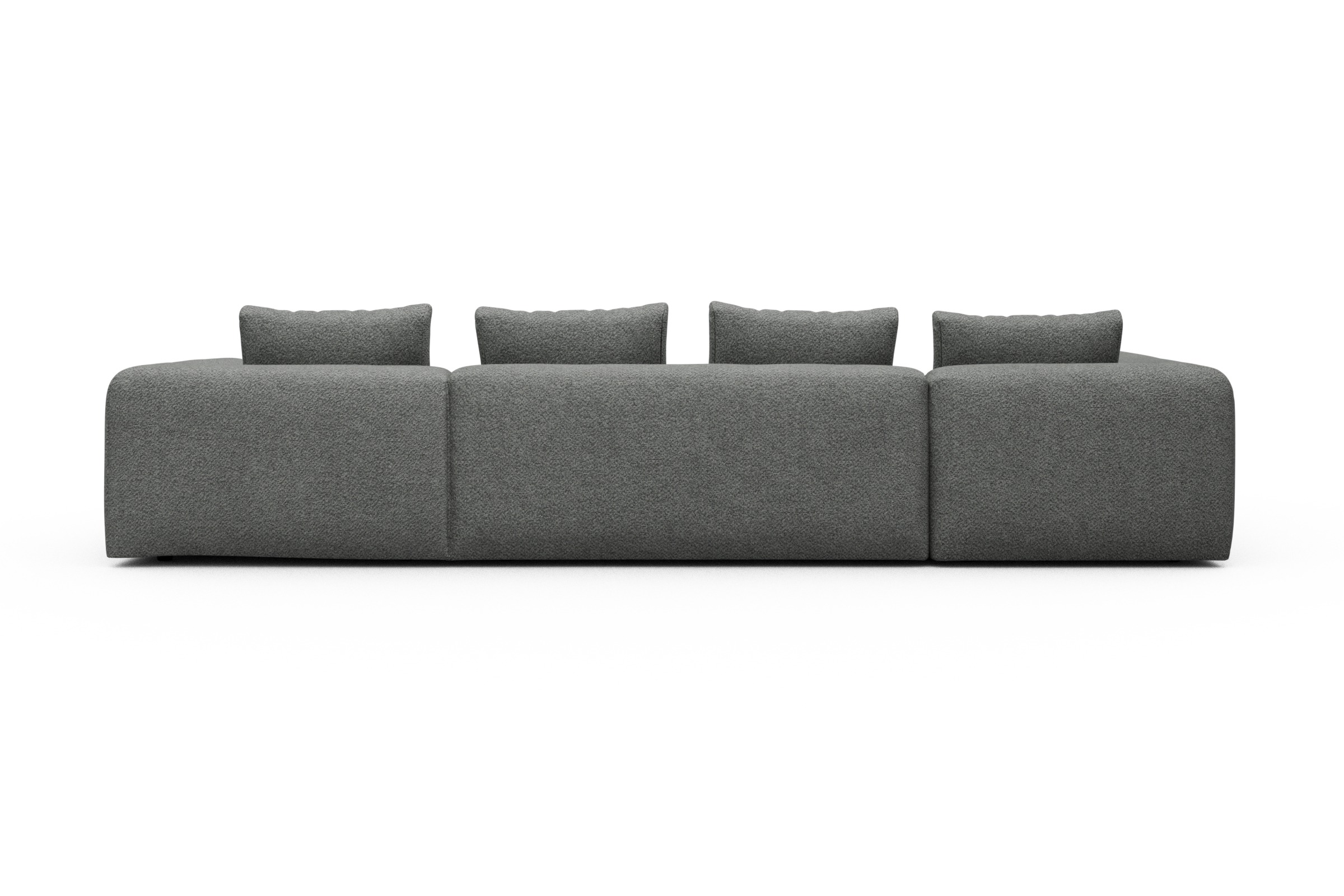 Wohnlandschaft Fred Chaiselongue rechts mit 2-Sitzer und lange Armlehne links Vanora-Warm-Grey