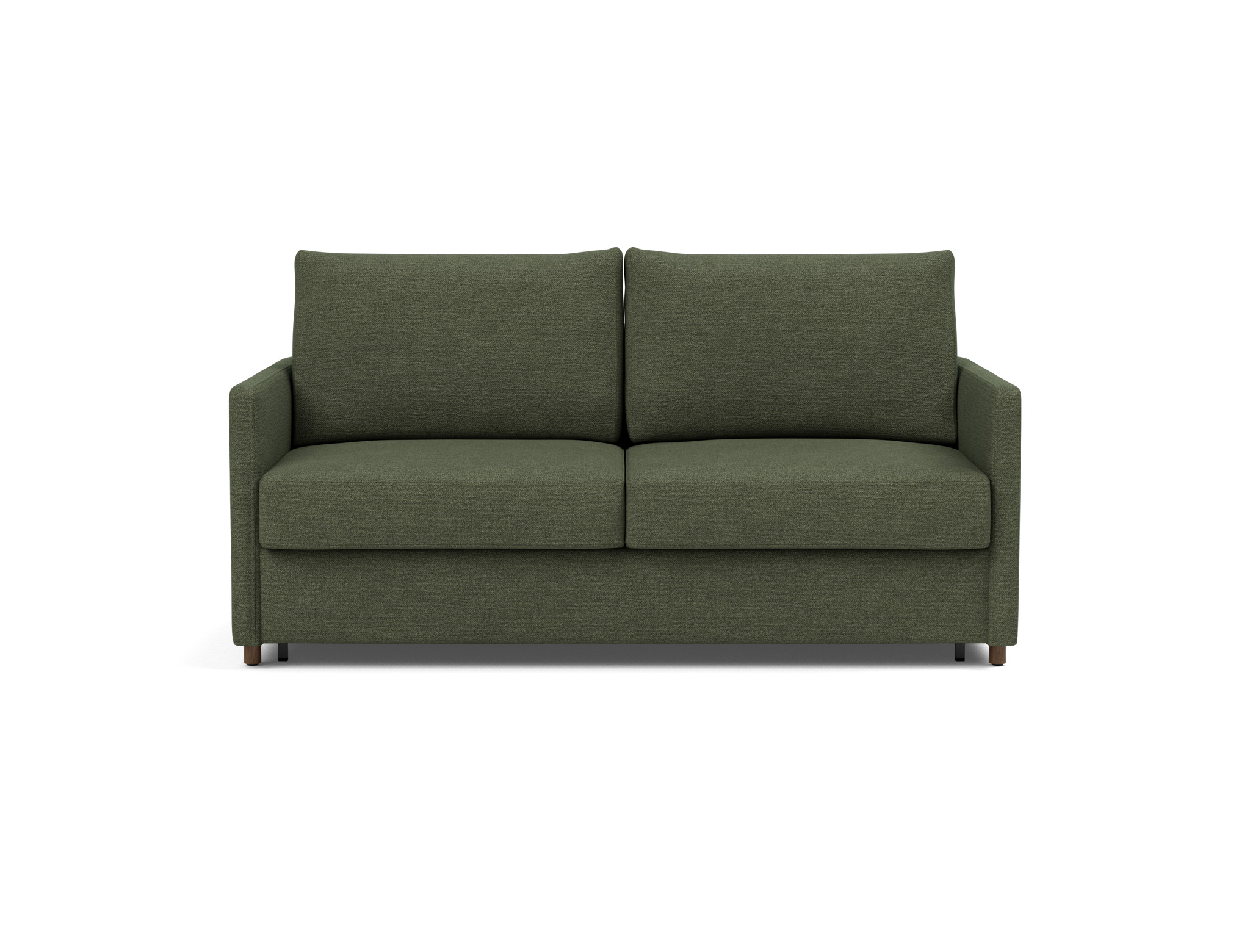 Schlafsofa Neah mit Slim-Armlehnen 160 Strukturierter Stoff Taura 353-Forest