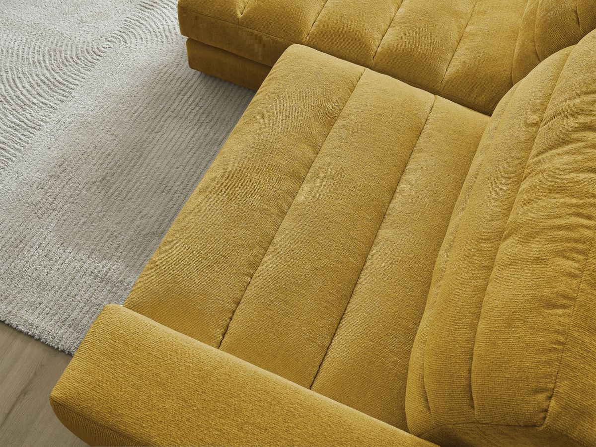Bobochic Sierra Ecksofa Strukturstoff Gelb Ecke links