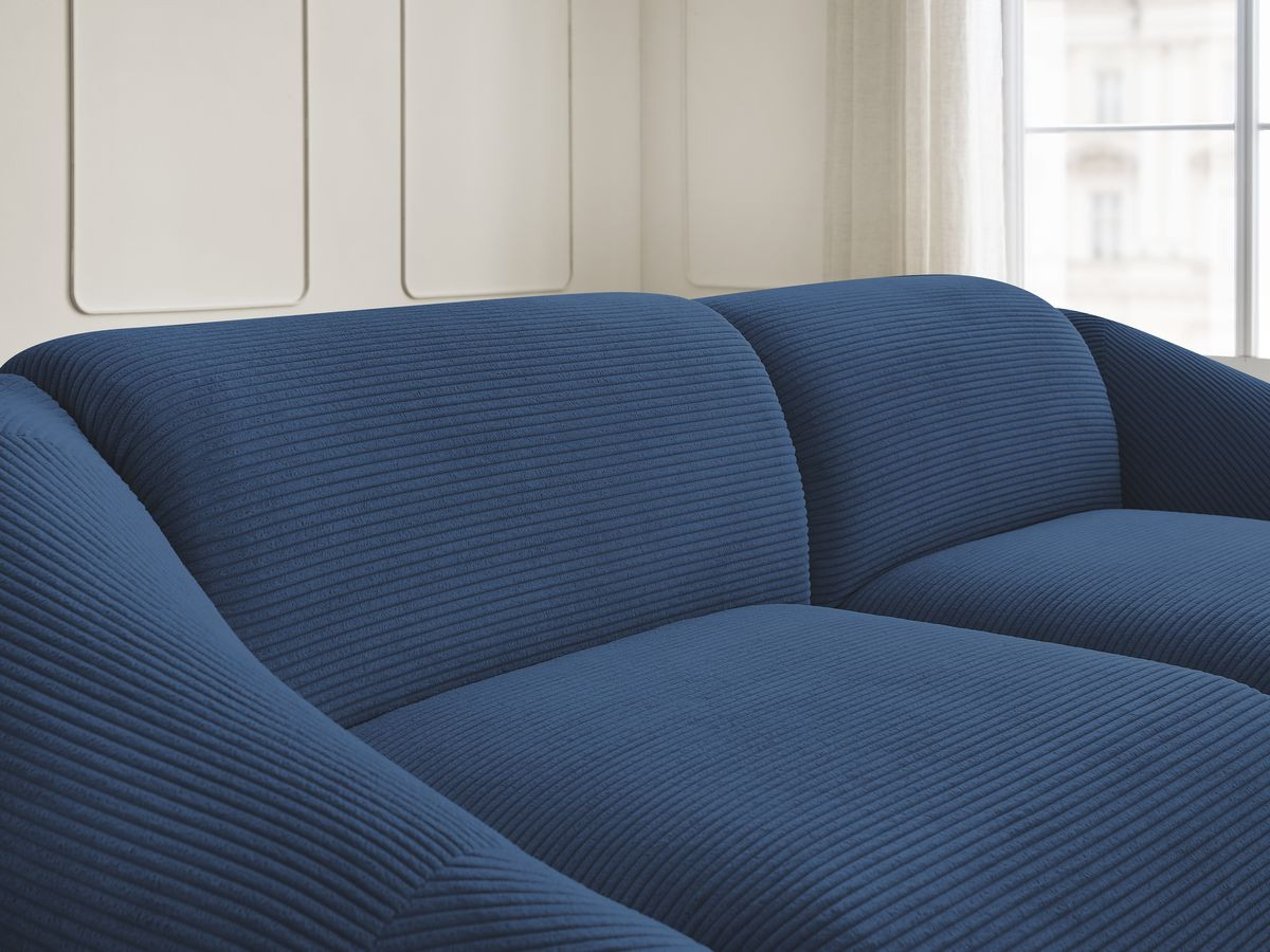 Bobochic Tina Sofa 3-Sitzer Cordsamt Dunkelblau