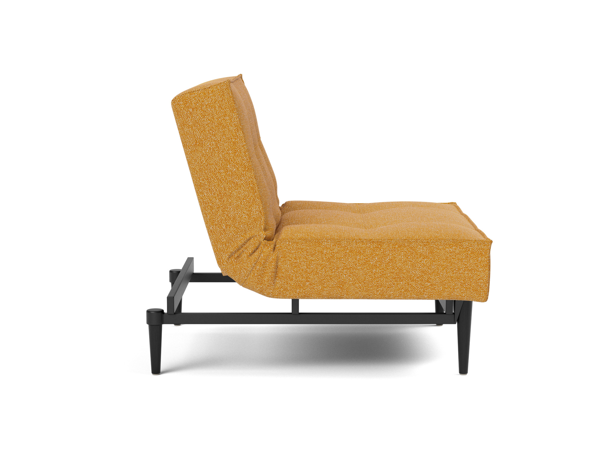 Sessel Splitback Boucle Skandi 536-Ochre Beine Styletto Eiche schwarz