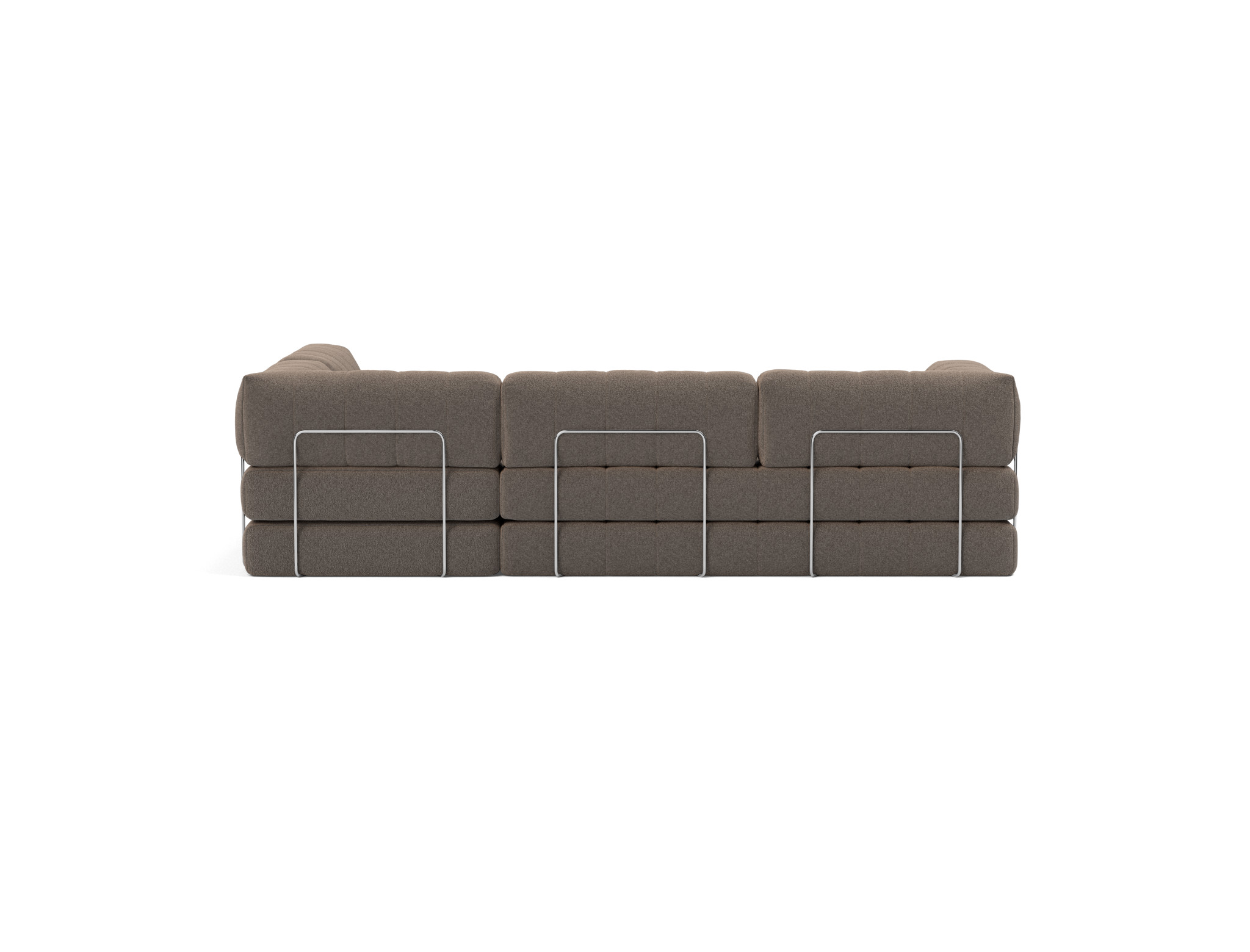 Eck-Schlafsofa CozyPad L-Form mit Armlehne Boucle Skandi 530-Taupe