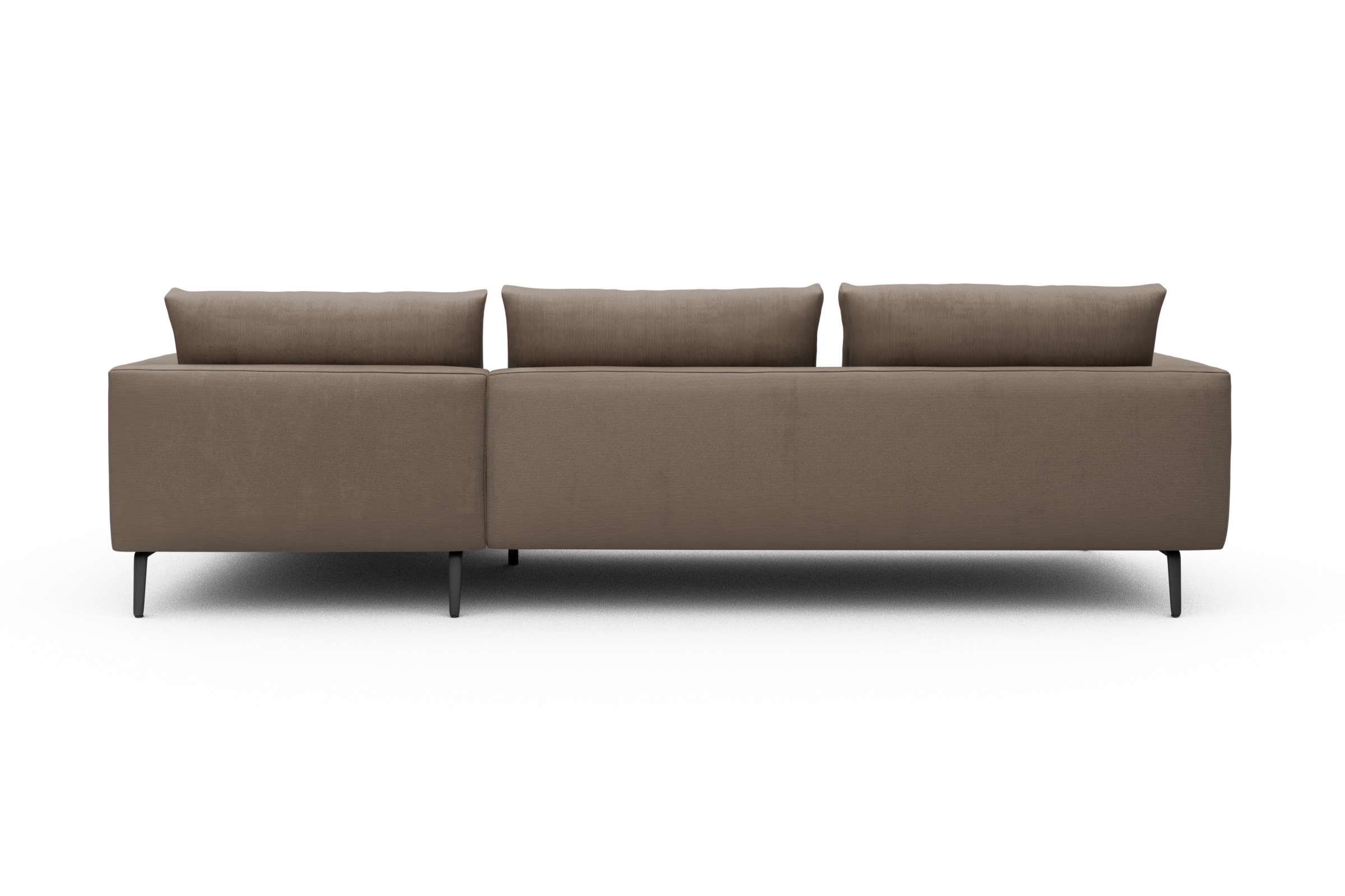 Ecksofa Karl Chaiselongue rechts mit 2,5-Sitzer Cordufine-Biege