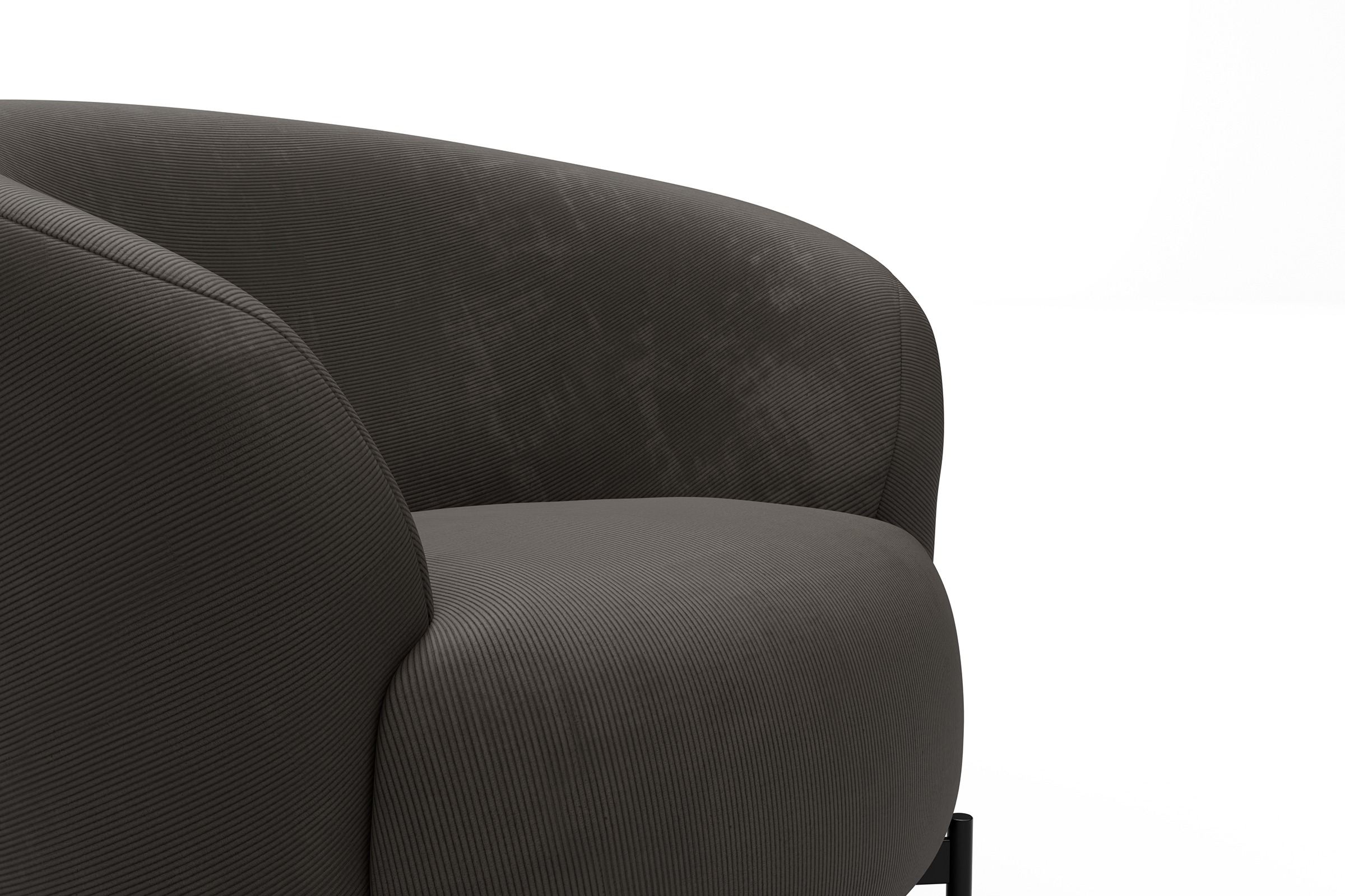 Sessel Ronda X-Metallgestell Schwarz Cordufine-Taupe