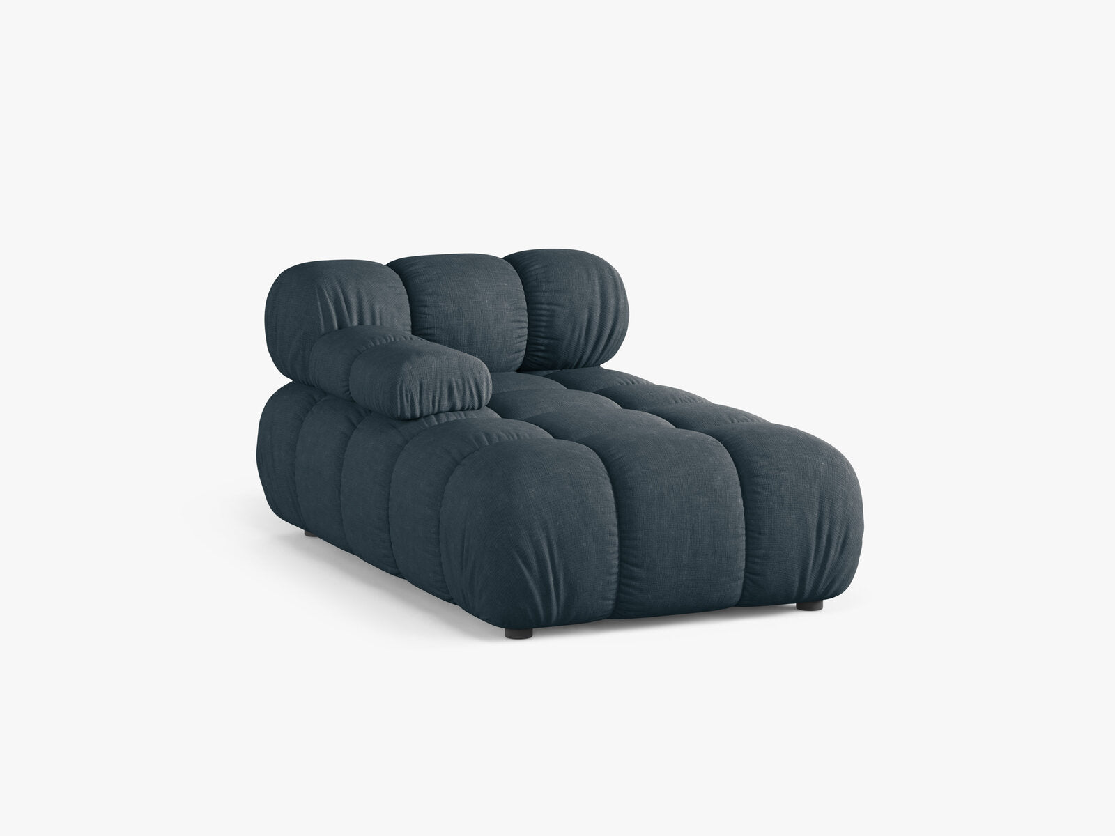 Micadoni Recamiere Bellis Links Strukturierter Stoff Liberty Dunkel Petrol