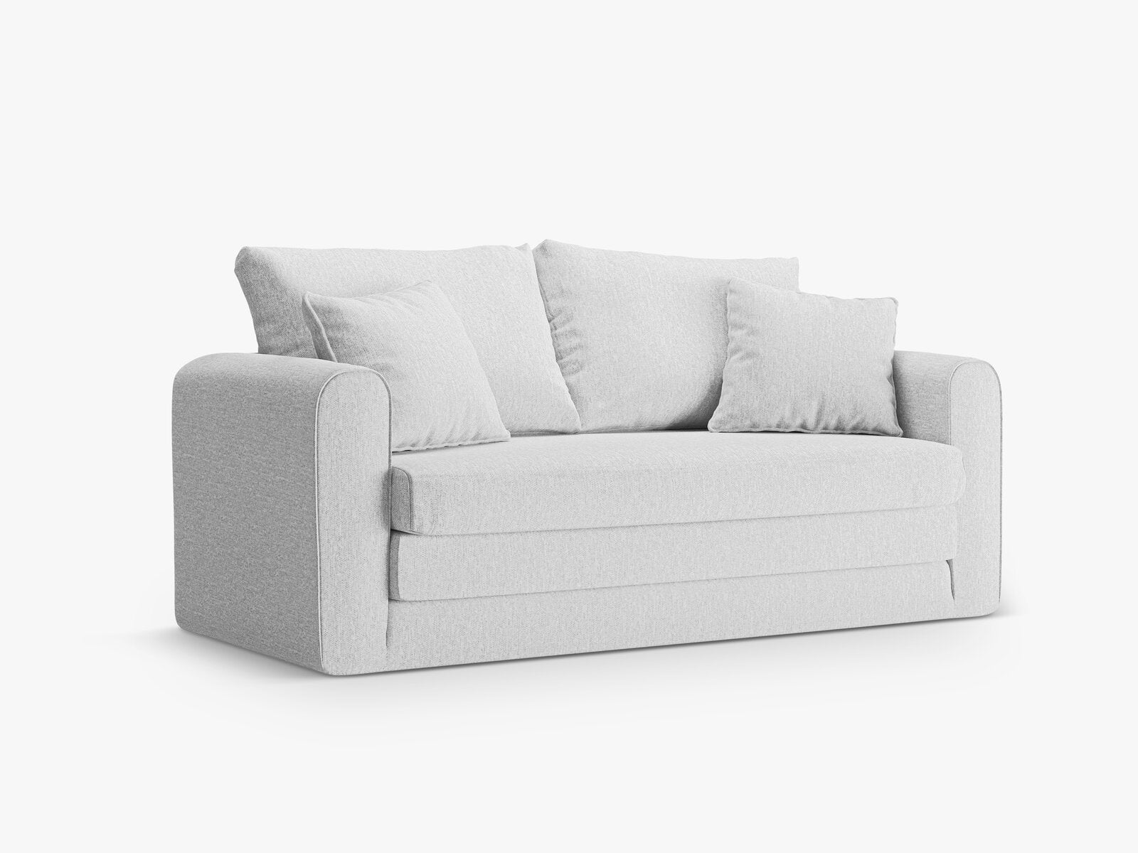 Micadoni Sofa Lido 2-Sitzer Strukturierter Stoff Kaltes Hellgrau