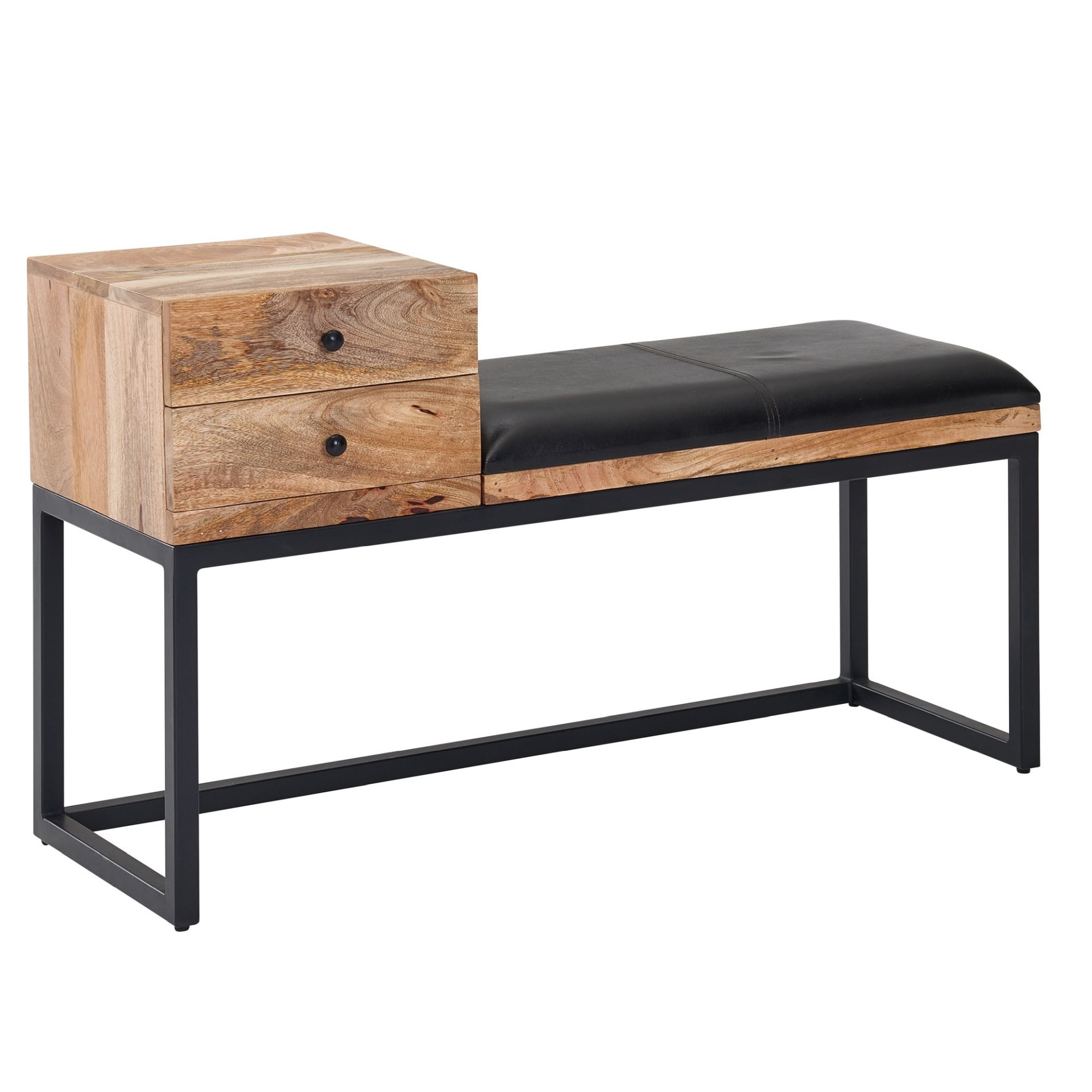 Sitzbank Hofsos Mango Massivholz Schwarz 100 × 35 × 60 cm