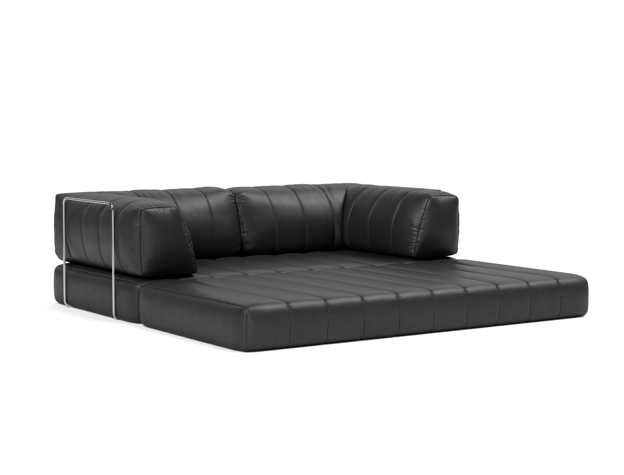 Schlafsofa CozyPad mit Armlehnen Lederoptik Faunal 550-Black