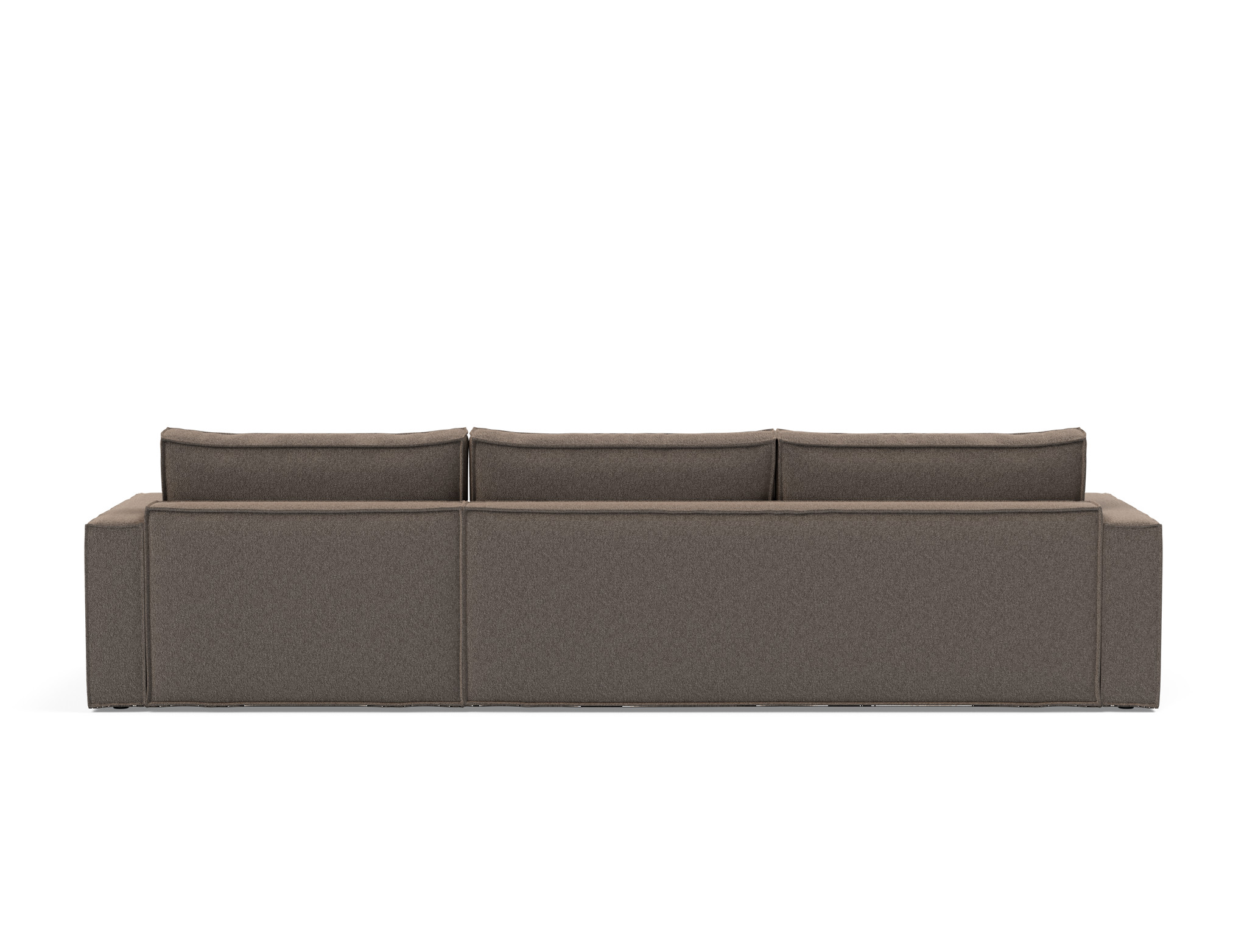 Schlafsofa Newilla mit Chaiselongue Boucle Skandi 530-Taupe