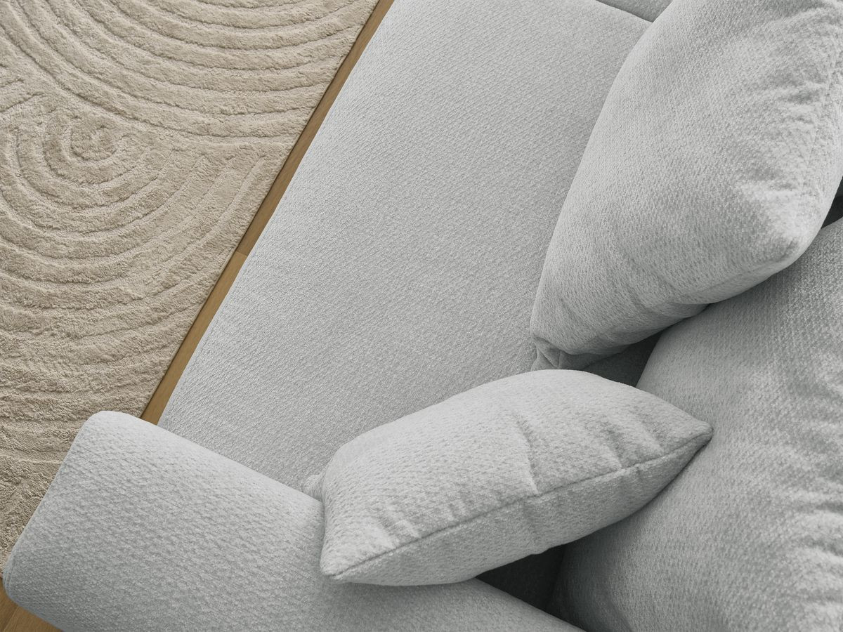 Bobochic Sidonie Sofa 4-Sitzer mit Pouf Melange-Stoff Hellgrau