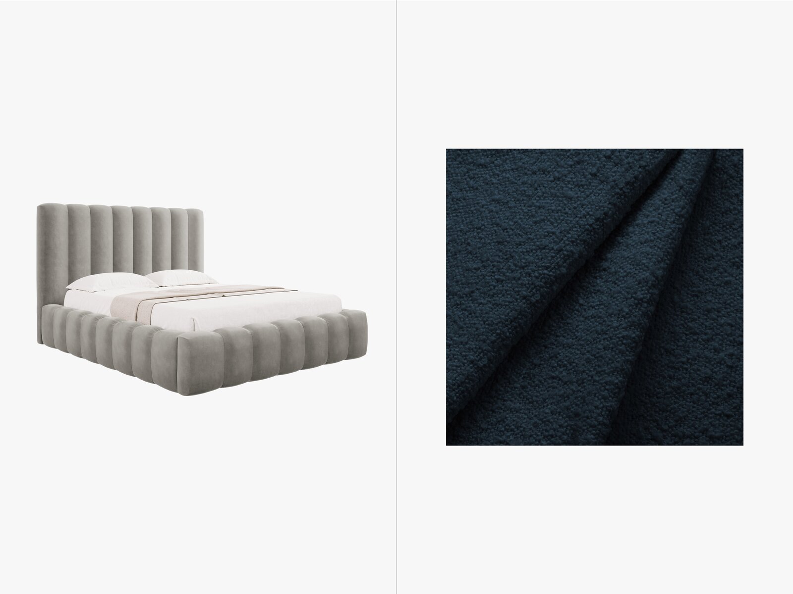 Micadoni Bett Kelp Boucle Baloo Dunkelblau 140x200
