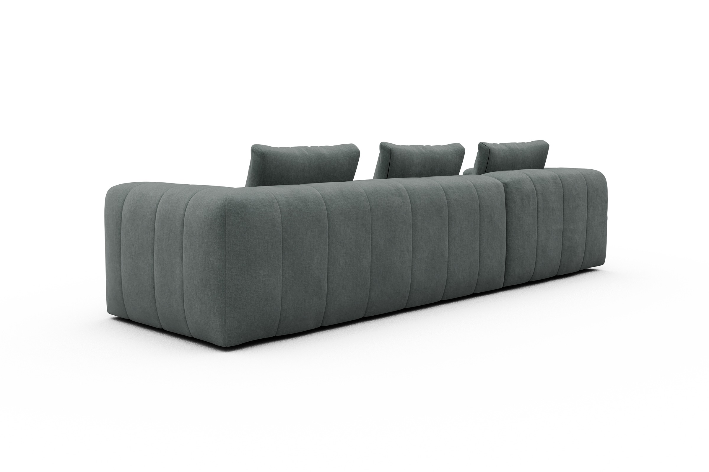 Ecksofa Hugo 2,5-Sitzer Armlehne rechts mit Chaiselongue Smooth-Silver-Grey