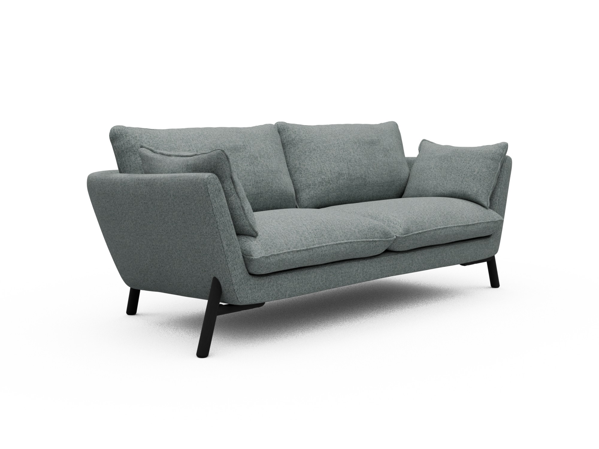 Skandi Home Sofa Emil 2-Sitzer Beinfarbe Eiche Schwarz Casone-Light-Mixed-Green moebelfaktor