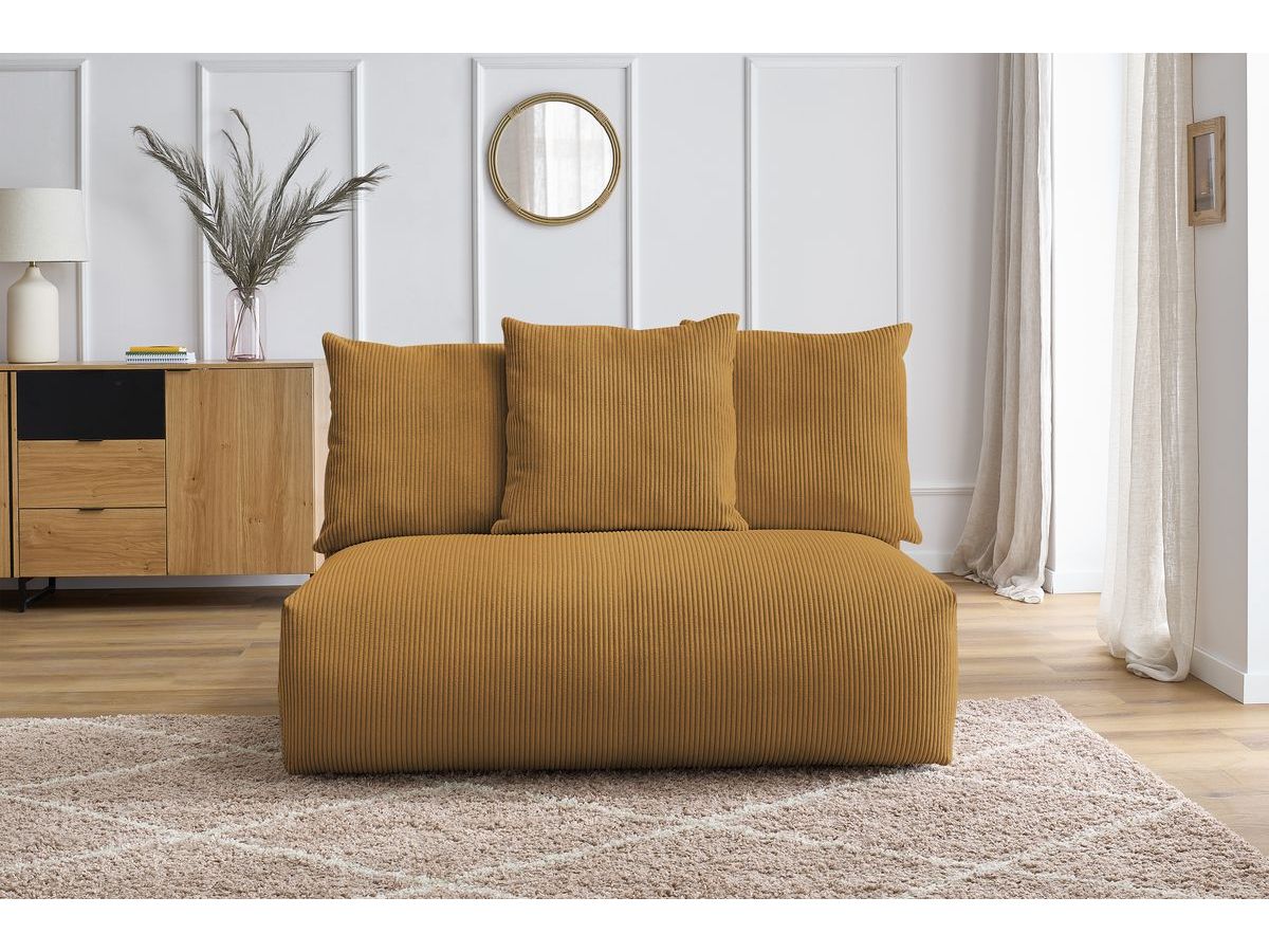Bobochic Voltaire Sofamodul 2-Sitzer 142 × 100 cm Cordsamt Gelb