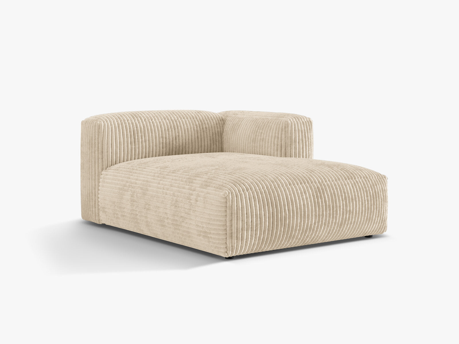 Micadoni Recamiere Martina 1-Sitzer Rechts Kord Tilia Helles Beige