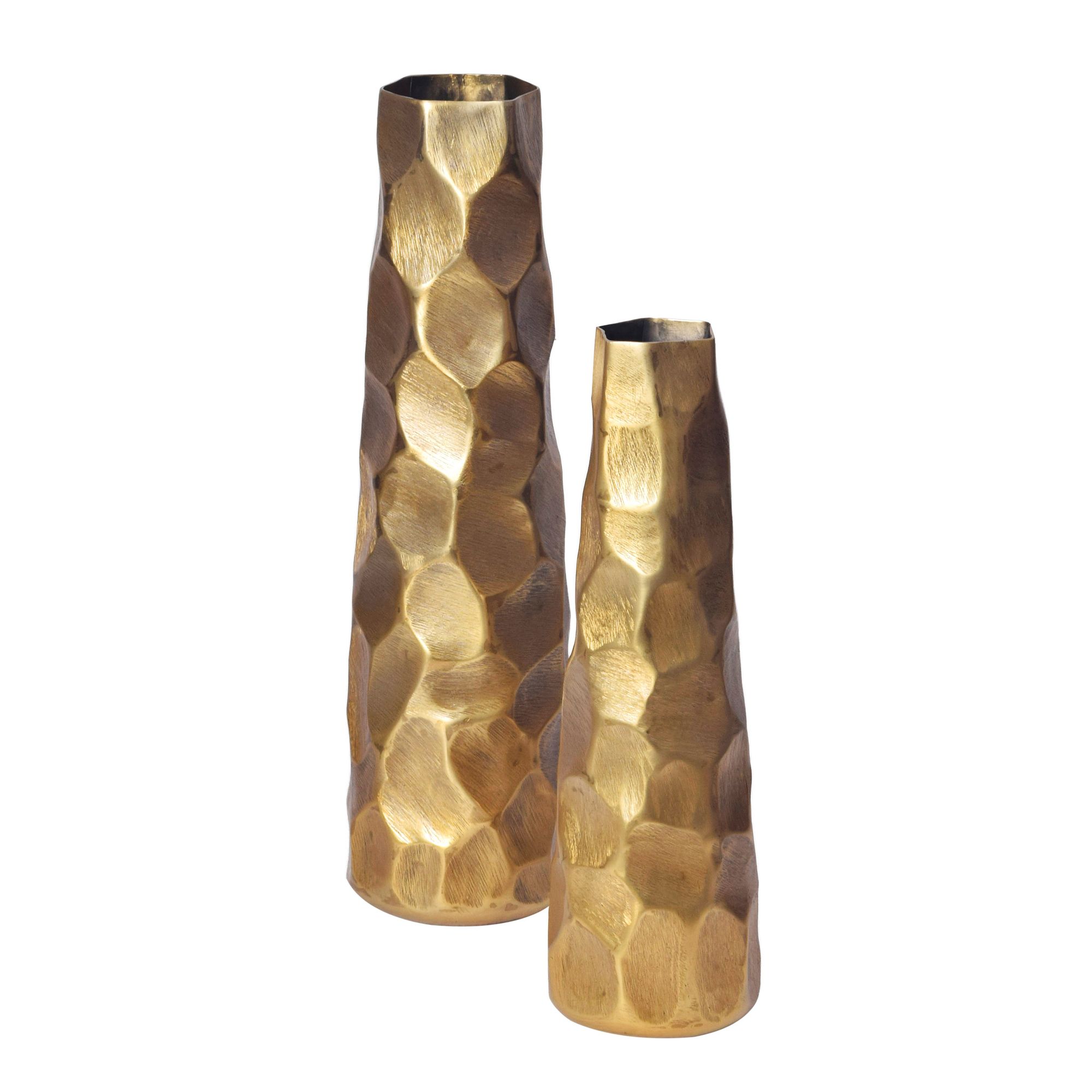 Tischvase Vikeland Aluminium Gold Ø 15 × H 49 cm
