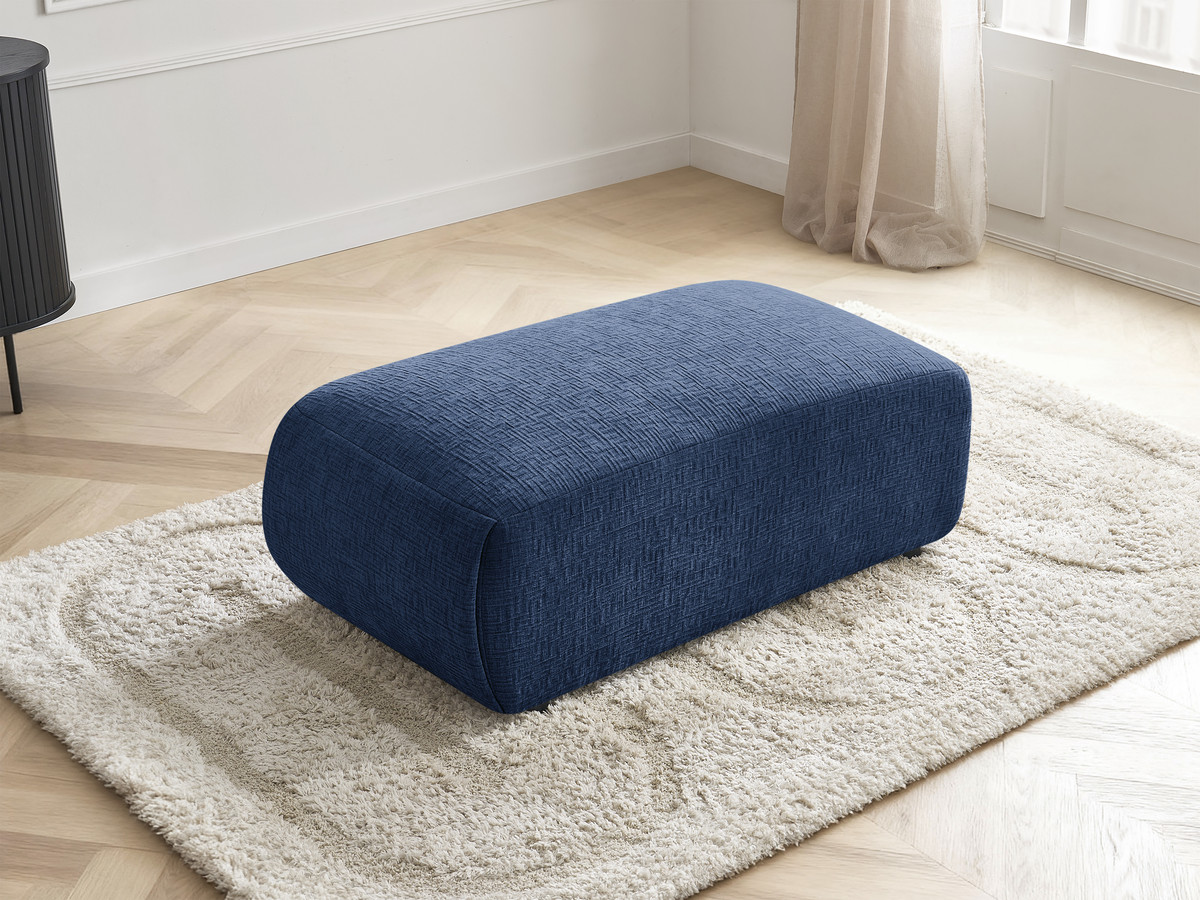 Bobochic Jana Pouf 63 × 114 cm Strukturstoff Dunkelblau
